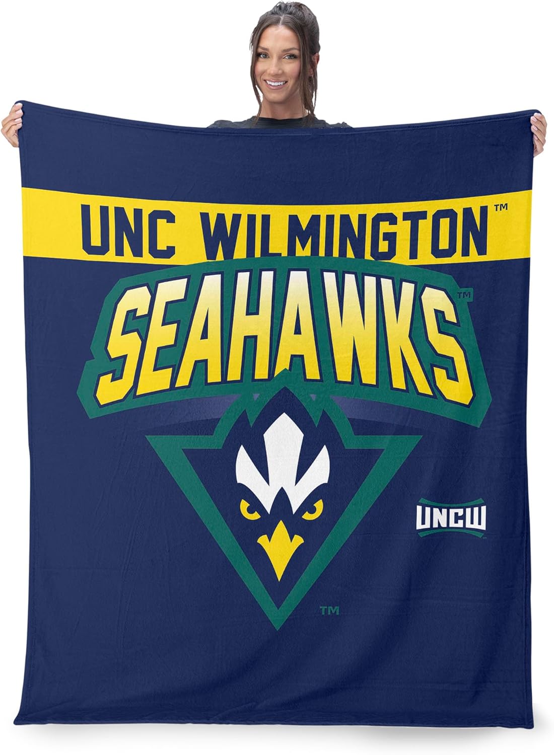 Northwest NCAA Silk Touch Sherpa Throw Blanket, Ultra-Soft Fleece, Official Team Logo, Cozy Plush Bedding, 50 x 60 Inches