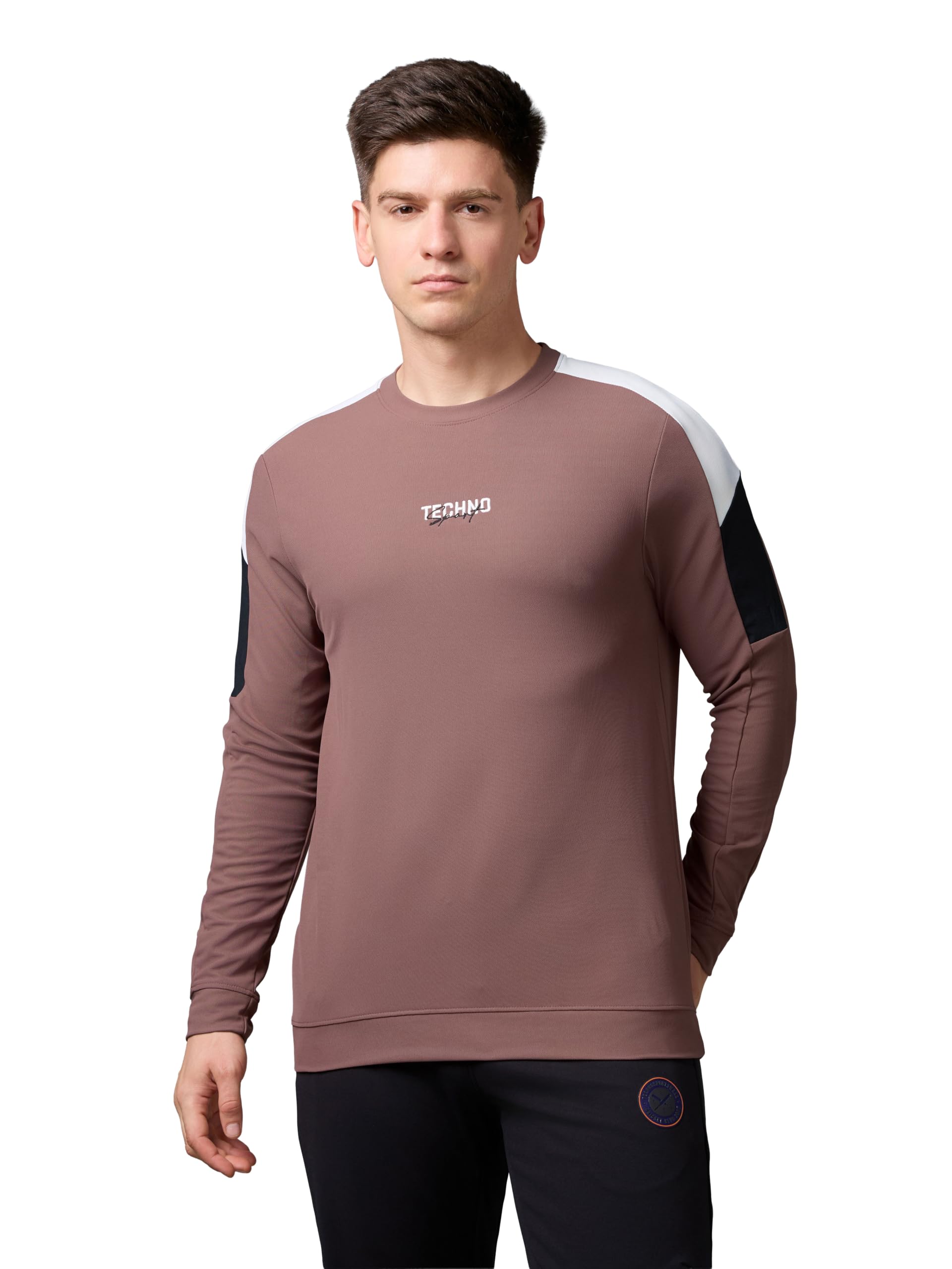 technosport Men's Colorblock Full Sleeve T-Shirt MATPIQ Quick Dry Slim Fit Round Neck Sports Tee for Gym Casual Layering Wear UPF50+ Anti Odour-picture-37
