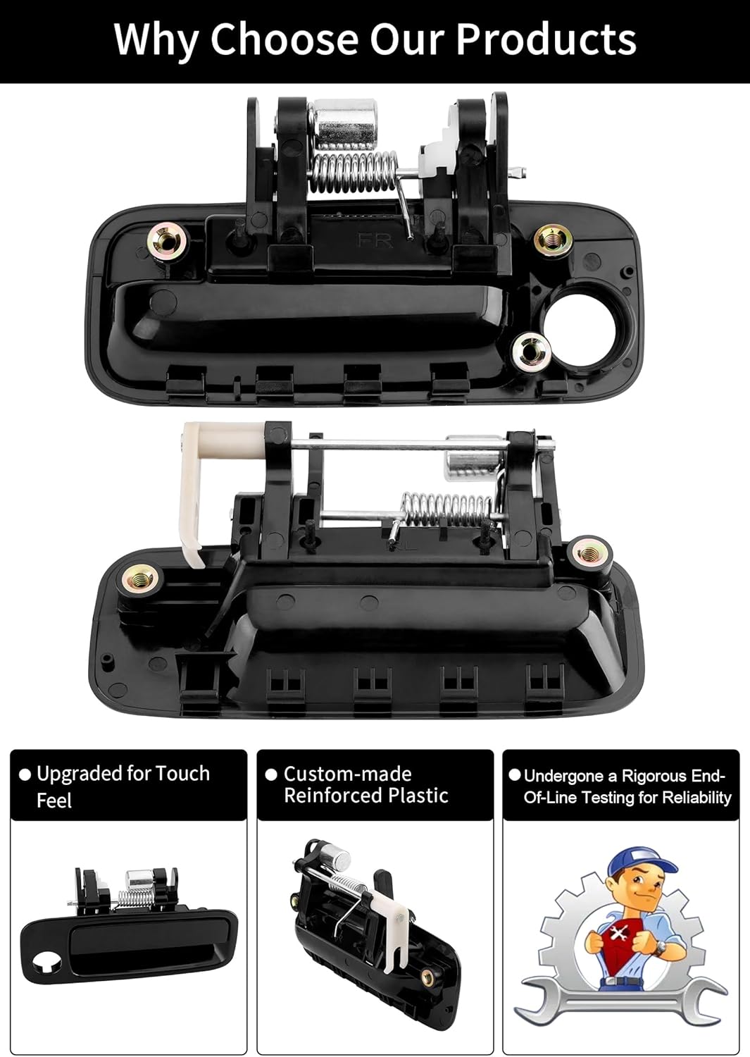Gledewen Exterior & Interior Door Handle Set, Beige, Compatible with 1997-2001 Toyota Camry, Front & Rear & Left & Right, 6922033040, 6921033040, 6927733020, 6927833020, Driver Passenger Handle