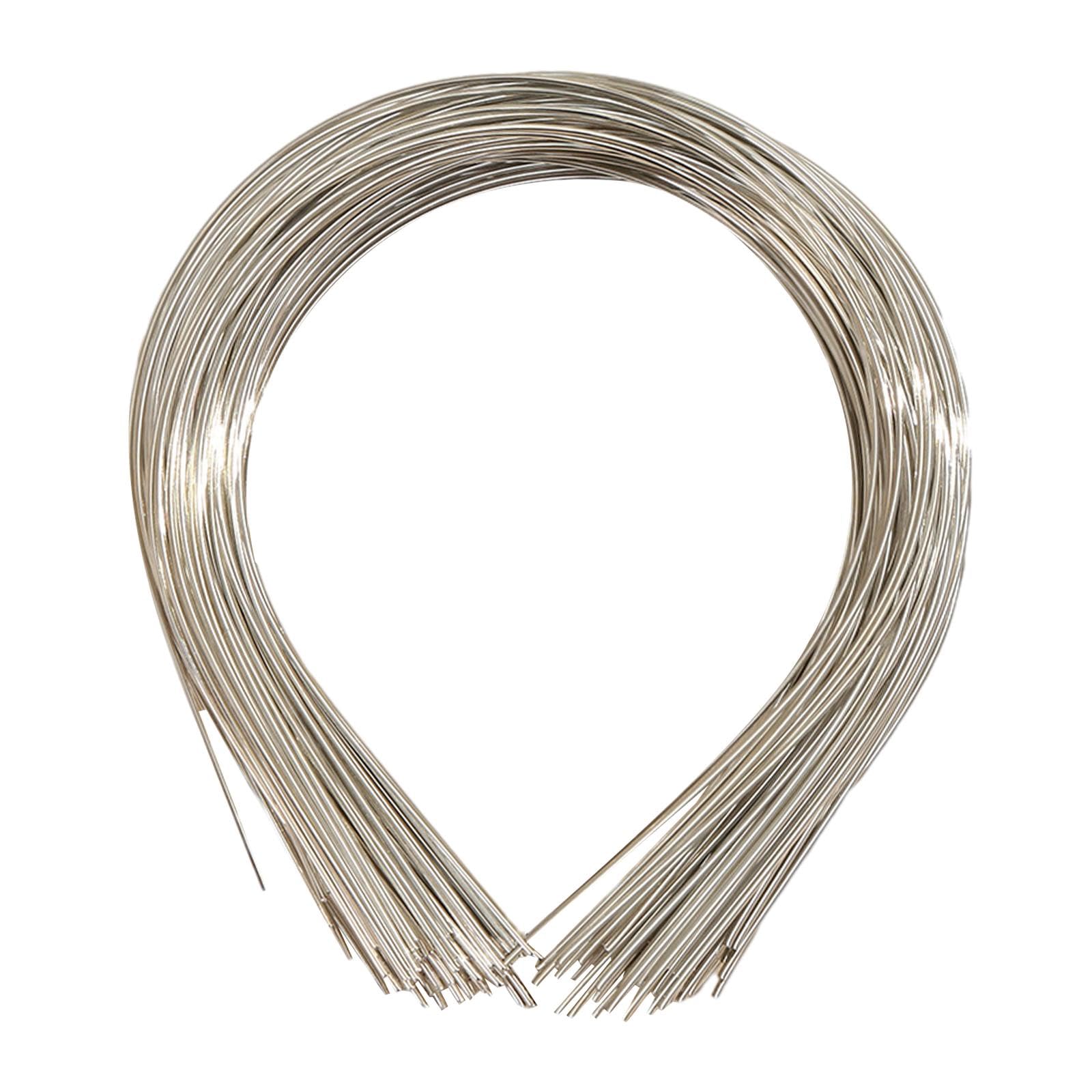 nivaa 50Pcs Plain Metal Headbands for Crafts Hair Band Handmade Thin Wire Hairband Silver-picture-16