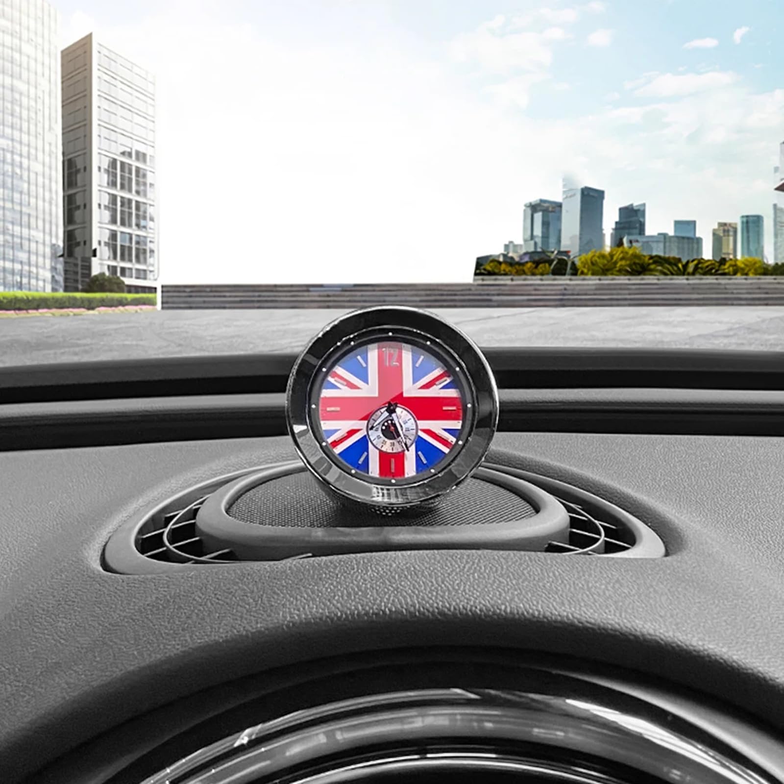 Union Jack Reloj de Estilo de Coche para MINI Cooper SD One JCW R50 R53 F54 F55 F56 F60 Clubman Countryman Accesorios de Adorno automático Gris Union Jack