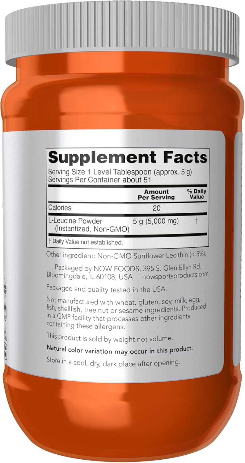 NOW Foods Sports Nutrition, L-Leucine Powder, Builds Lean Tissue*, Amino Acids, 9-Ounce - Image 2