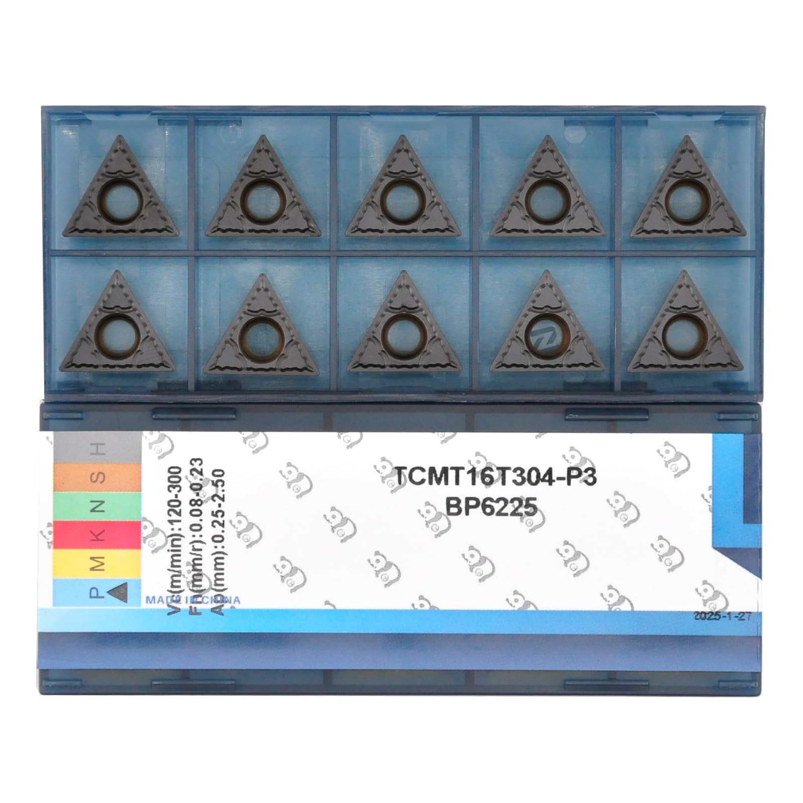 CDBP CNC Carbide Inserts TCMT32.51 / TCMT16T304-MD for Metal Cutting Steel, Semi-Finishing chipbreaker for Turning Cutter, 10 PCS.
