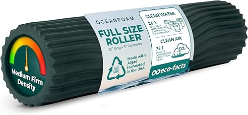 Oceanfoam Tidal Roller Hunter - Rodillo de espuma para masaje muscular para dolor de espalda y estiramientos, textura firme y ergonómica de onda