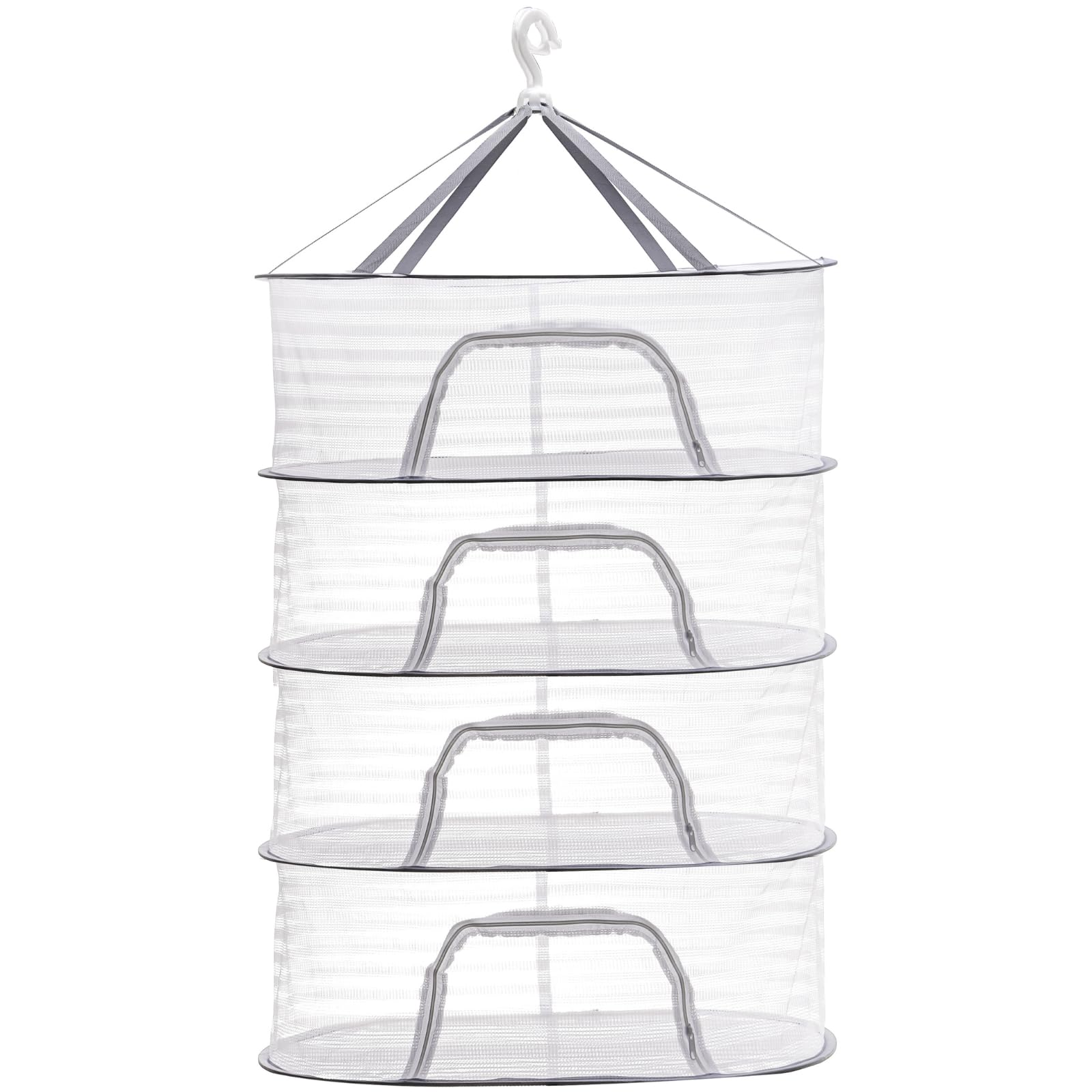 Coloch 4 Layer Herb Drying Rack with Zipper, Hanging Mesh Net