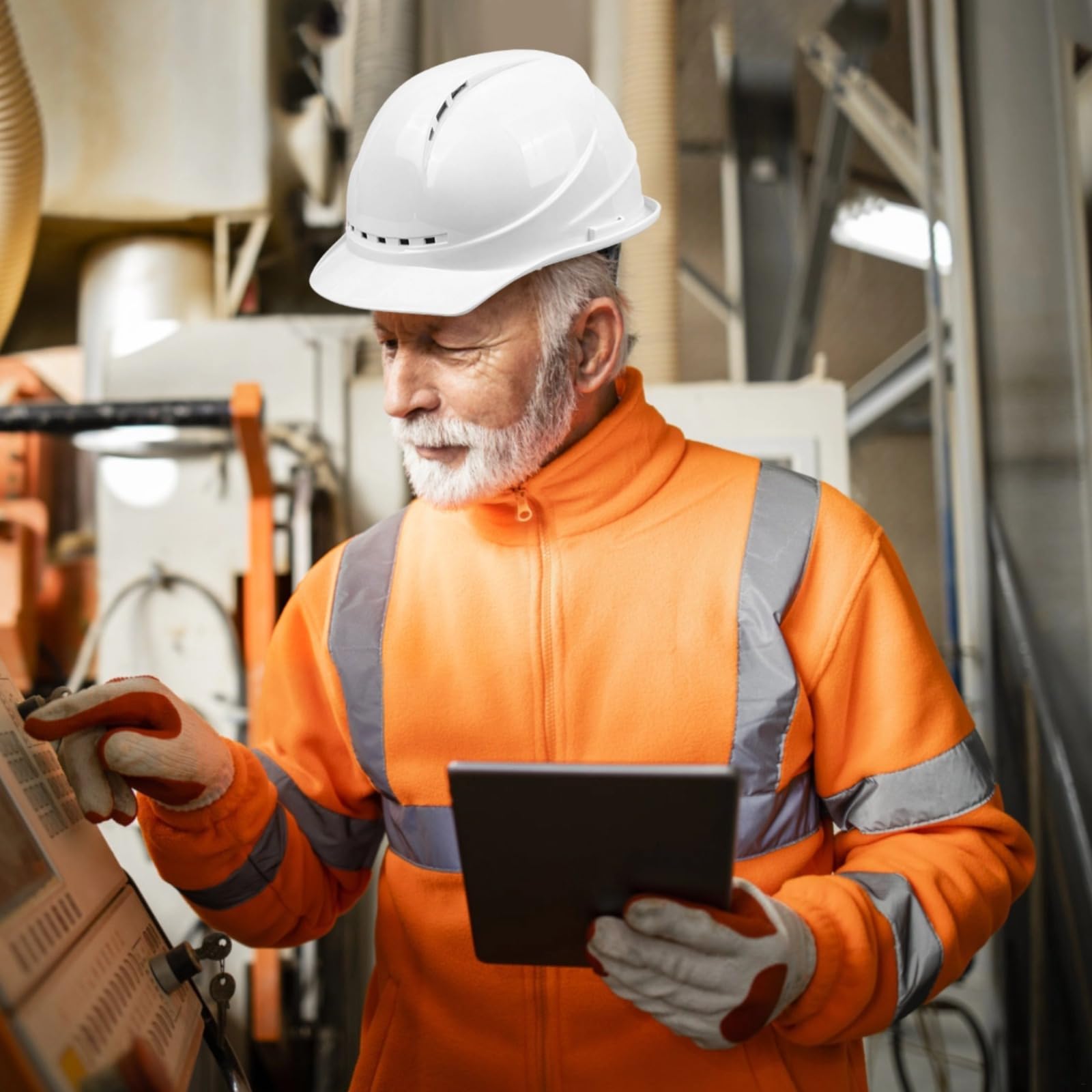 Gorra de seguridad industrial con agujeros de ventilación, casco duro ajustable impermeable, sistema de soporte interno de 4 puntos, casco resistente para trabajos de construcción