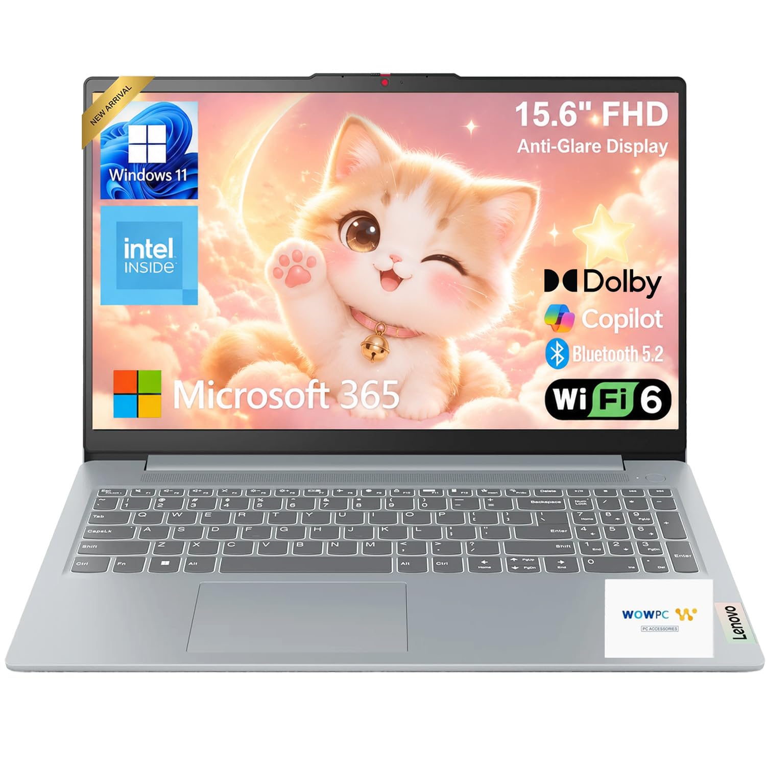 Lenovo IdeaPad Slim 3i • 15.6" FHD Laptop with Microsoft 365 Included • Intel N100 CPU • 4GB DDR5RAM • 128GB SSD • 1TB Cloud Storage • Windows 11