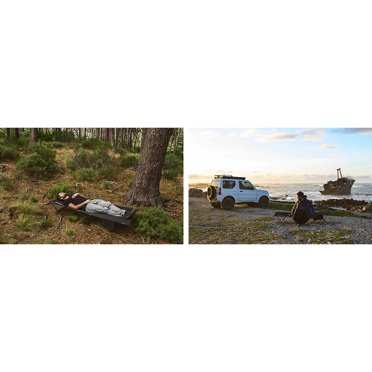 TRIZAND Feldbett Klappbar Belastbar Stabil Komfortabel bis 110kg - Tragebeutel Gästebet - Camping Zelten Schwarz - Oxford 600D - Klappbar für Gäste, Garten, Balkon, Strand