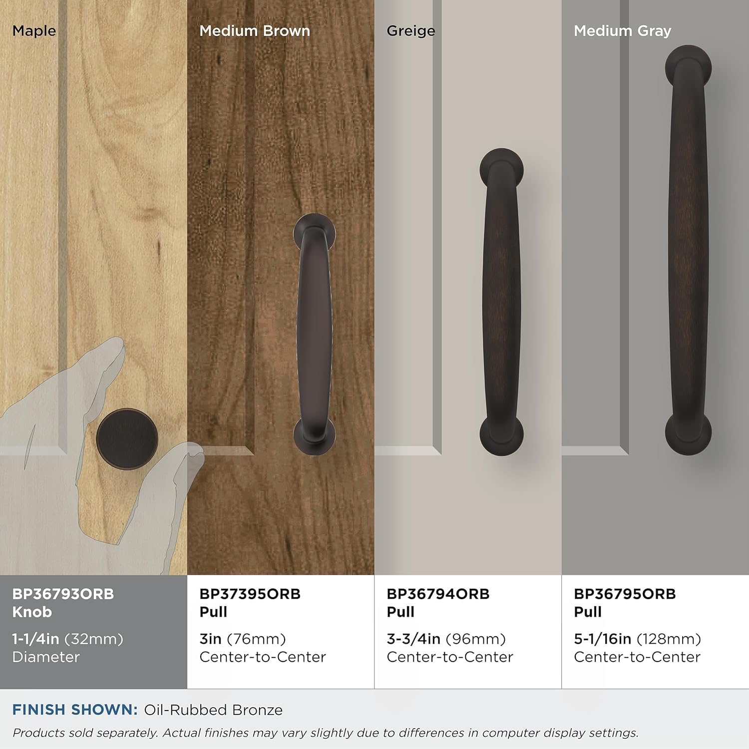 Amerock | Cabinet Knob | Oil Rubbed Bronze | 1-1/4 inch (32 mm) Diameter | Renown | 1 Pack | Drawer Knob | Cabinet Hardware