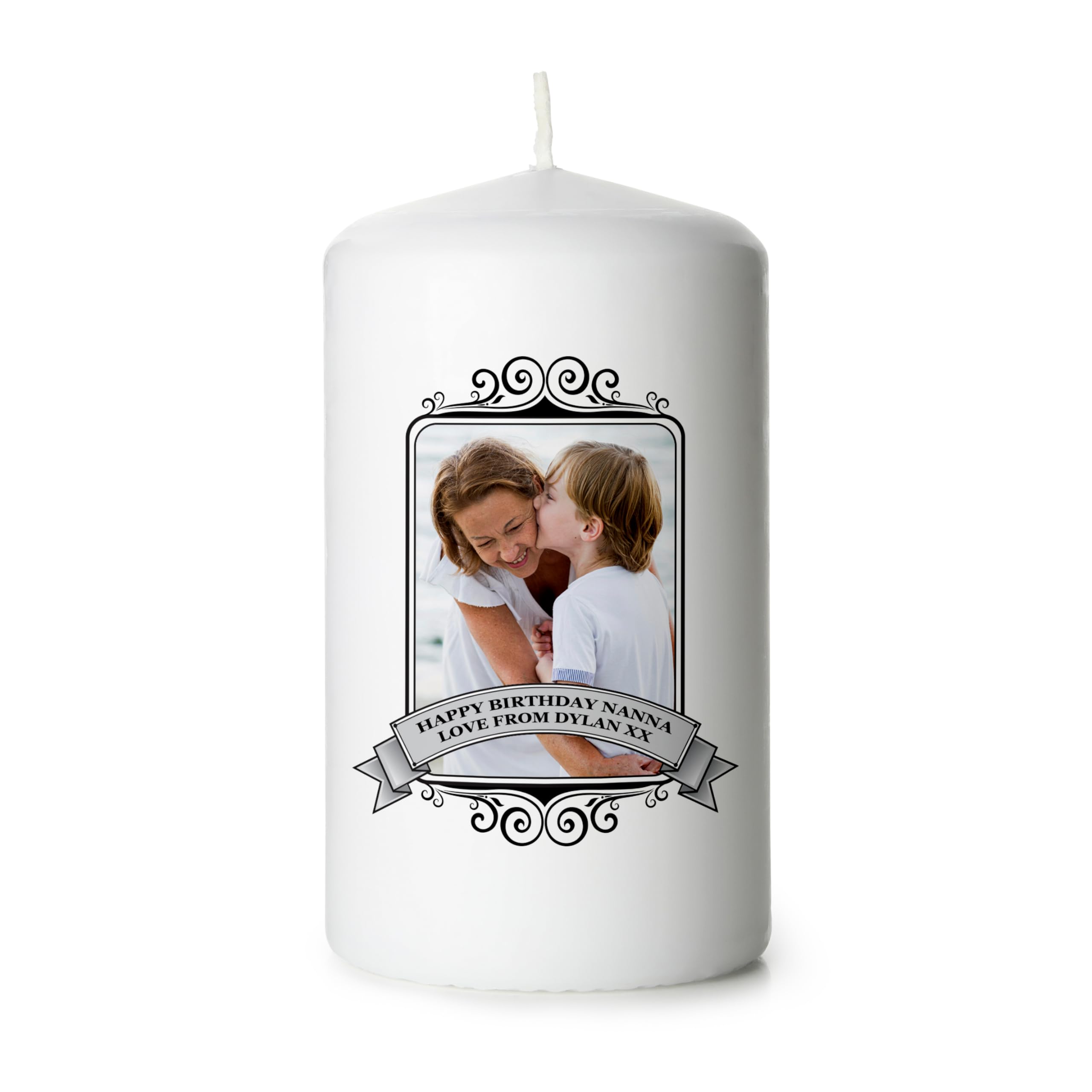 The Gift Experience White Photo Candle - Printed With Any Photo And Message