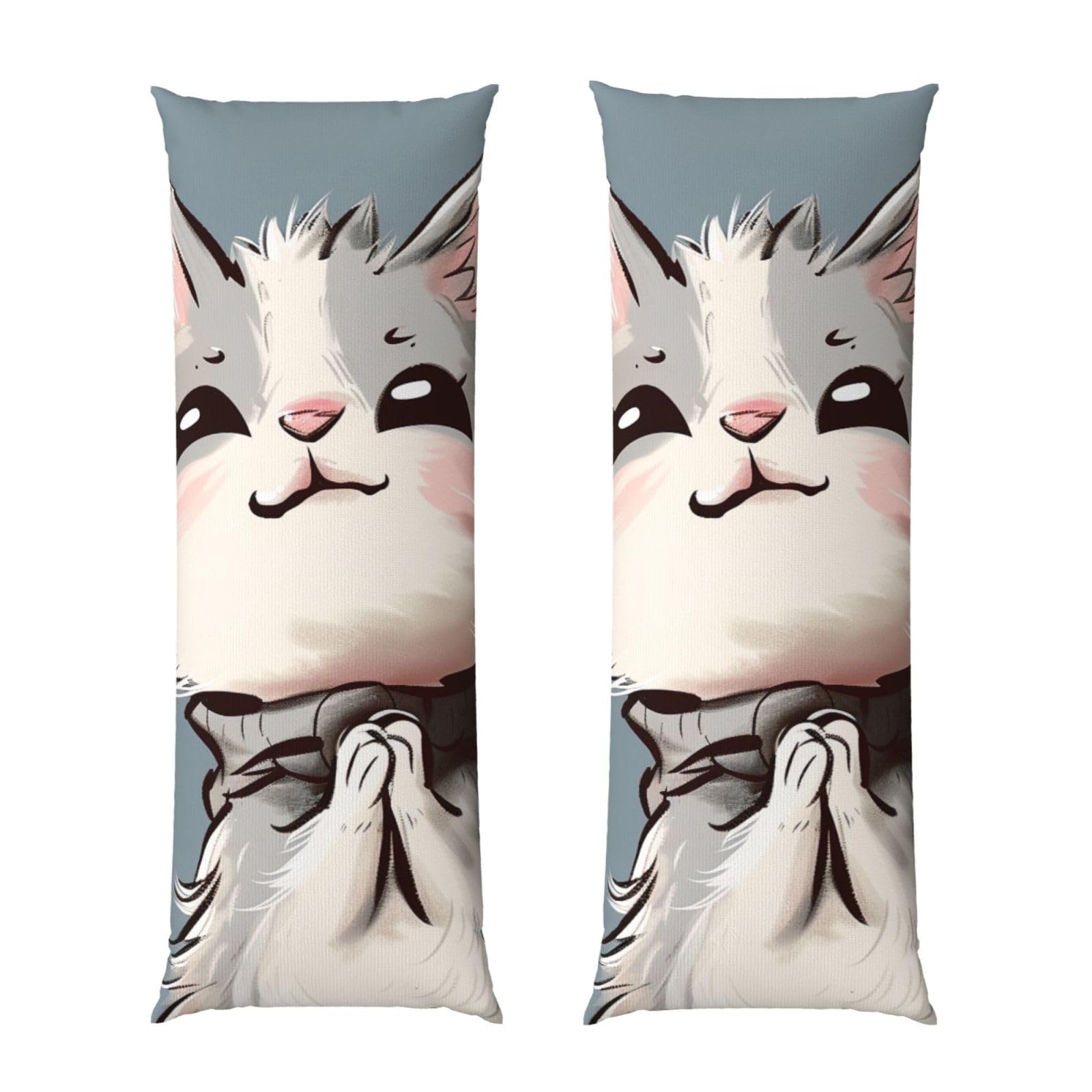 Body Pillow Cover 20x54 Inch, Cartoon cat Print Print Long Lumbar Pillow Case with Zipper Long Body Pillowcase Decorative for Bed Sofa Bedroom
