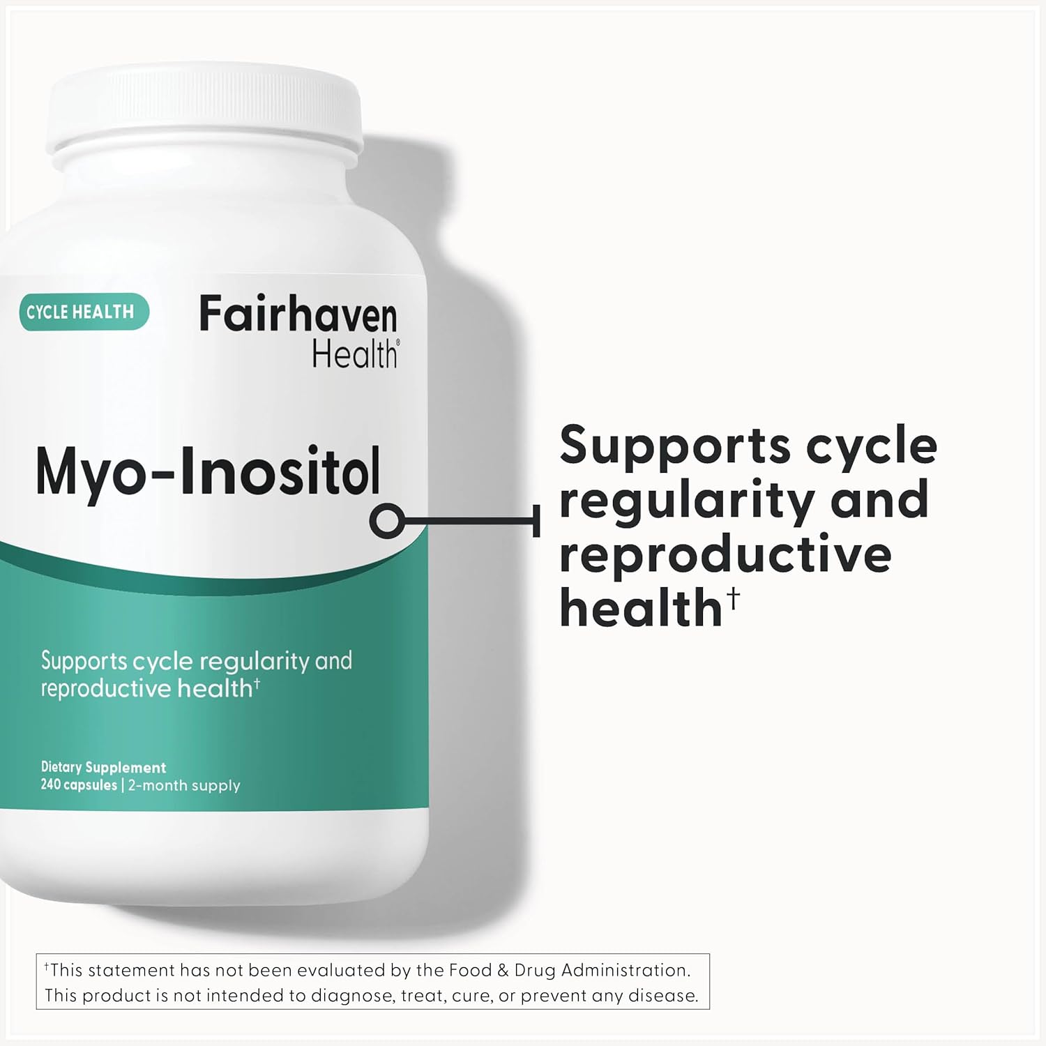 Fairhaven Health Myo-Inositol Supplement for Women and Men | Vitamin B8 2000mg | Vegan Inositol Powder Capsules | Gluten, Dairy and Soy Free | 240 Myo Inositol Capsules