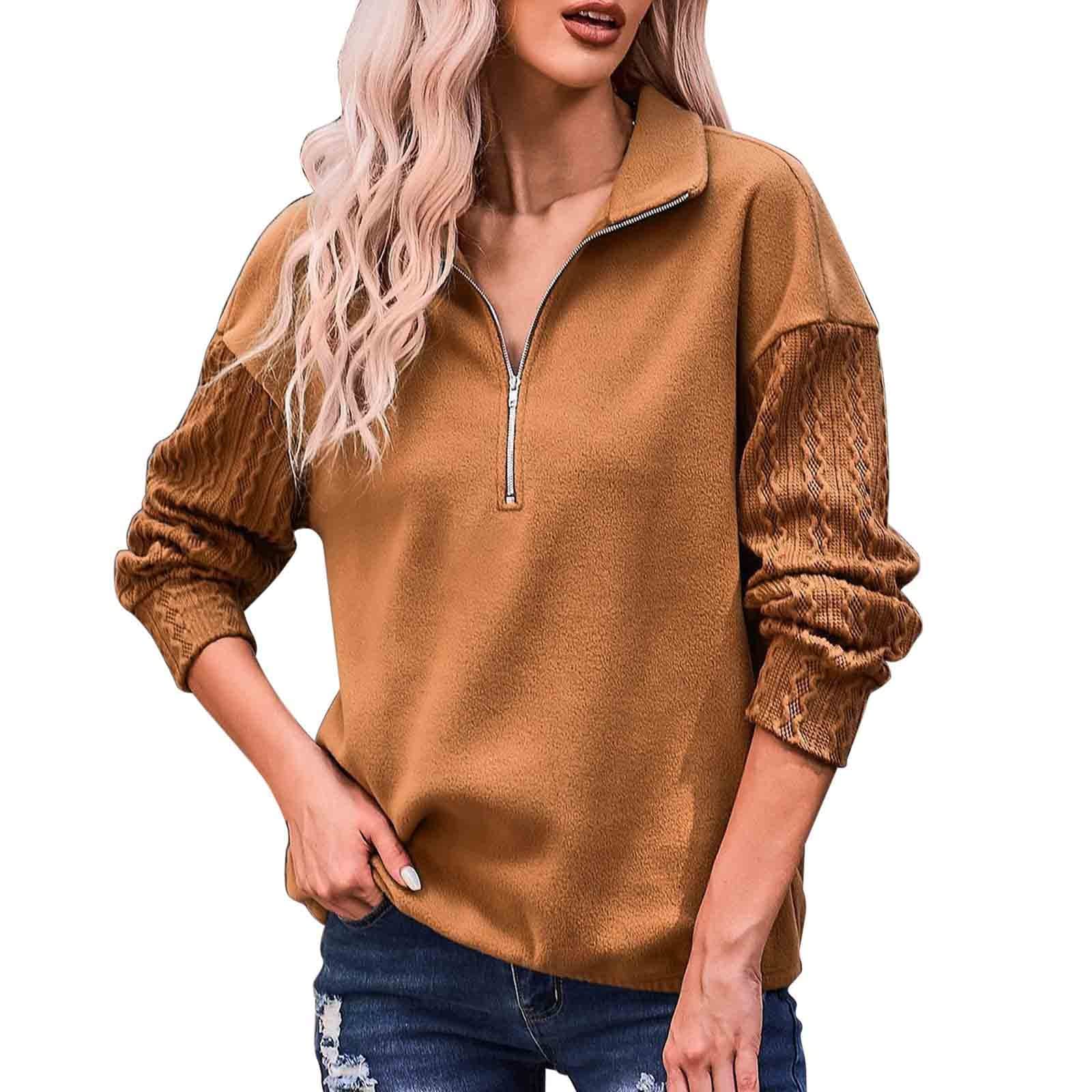 Oversized Hoodie For Women Womens Oversized Half Zip Pullover Long Sleeve Sweatshirt Quarter Zip Hoodie Sweater Teen Girls Fall Blouse Clothes