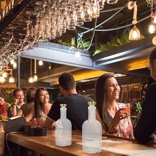 Miniatura 5 de SHOWERORO 2 unids transparente envase botellas de vino transparente mini botellas de bourbon decantador de vidrio vacío decantador ron ginebra