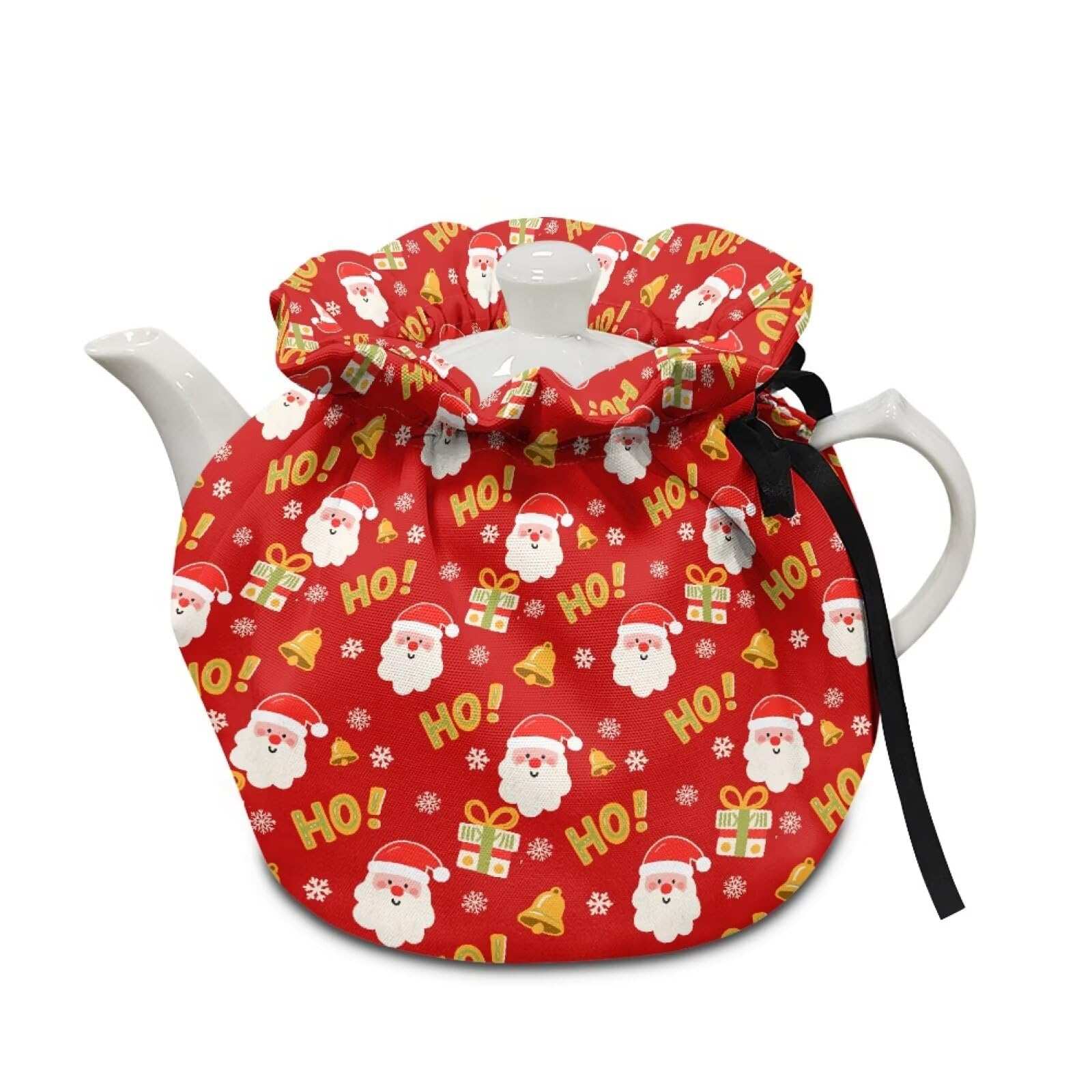 Xmas Tea Cozy for Teapots,Santa Claus Kettle Cover Heat Resistant Breakfast Warmer Keep Warm Home Kitchen Christmas Decorative Accessories