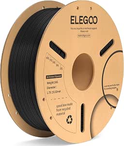 1 bobine de Filament PLA+ 1,75 mm - ELEGOO - Noir - 1KG