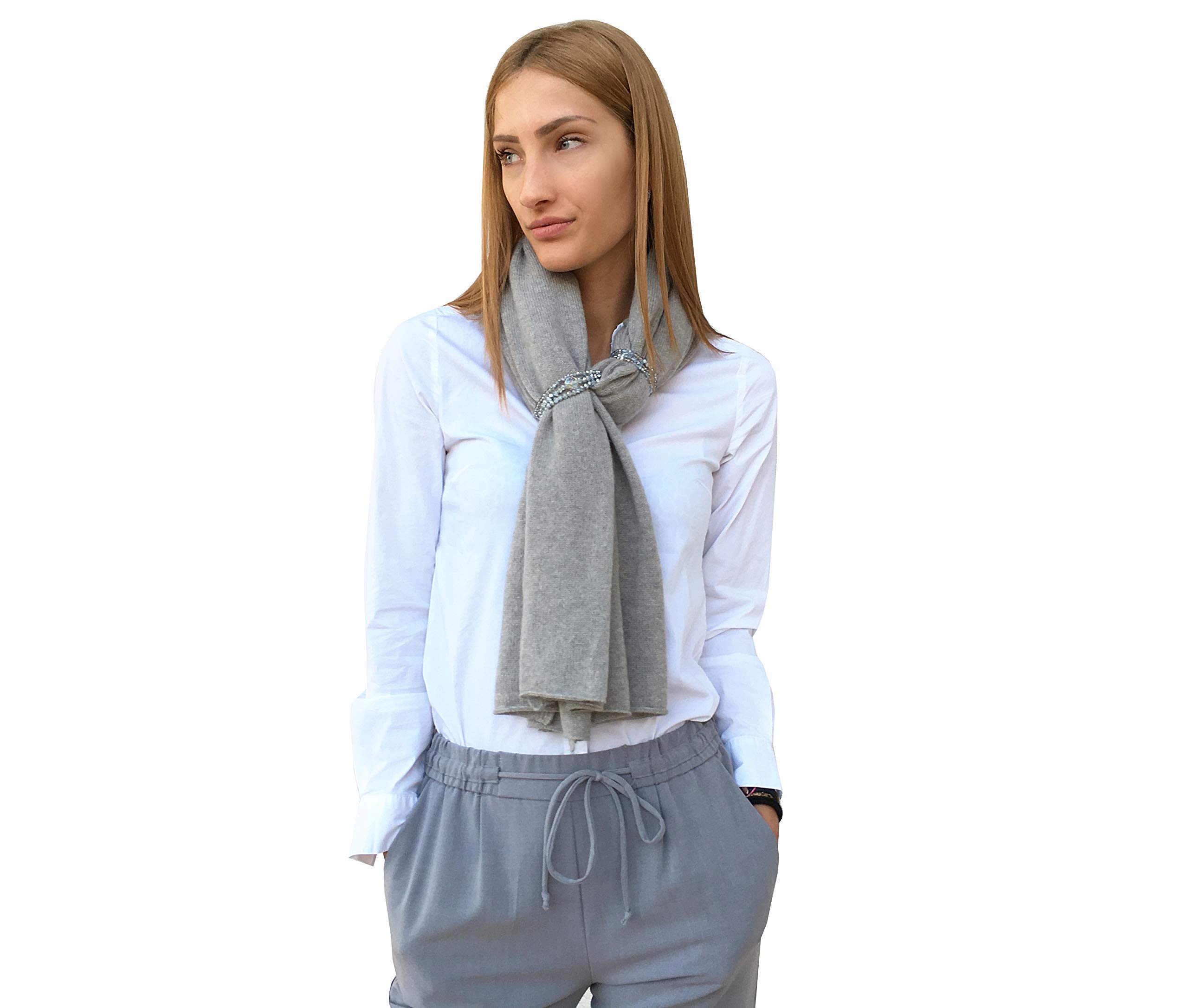 Sciarpa Gioiello Maxi Donna Invernale 100% Cashmere