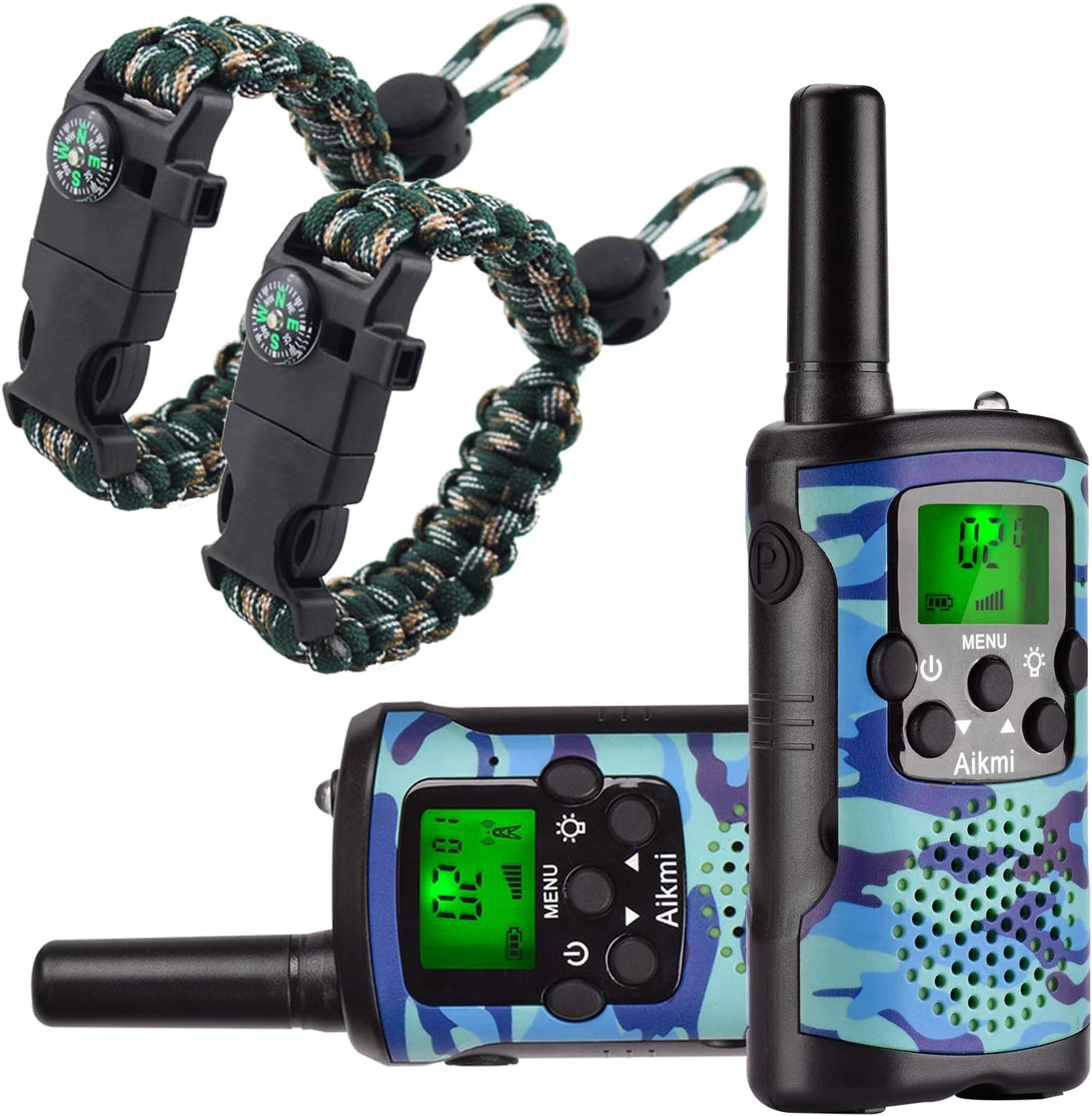 Walkie Talkies for Kids 8 Channel 3 KM Long Range Ingenious Communication Gadget Preventing Myopia Toys Best Birthday Gifts for 4-6 year old Boys Fit Outdoor Adventure Game Camping idea