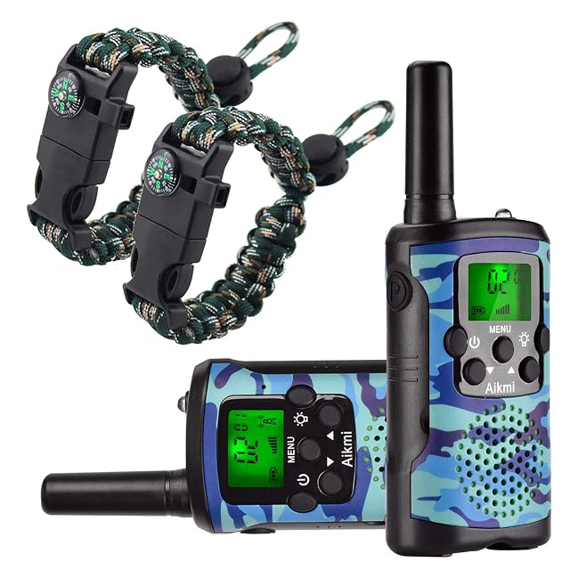 Aikmi Walkie Talkies para Niños con Pulseras Paracorda, Juguete y Regalo