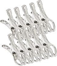 KURASHI Clothespins, Large, Stainless Steel, Strong, Comforter, Rod Pinch, Clothespins, Clothesline, Medium, Set of 10