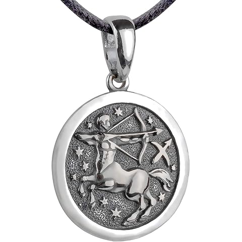 Zodiac Sign Pendant Necklace 925 Sterling Silver Horoscope Medallion Coin Disc Chok...