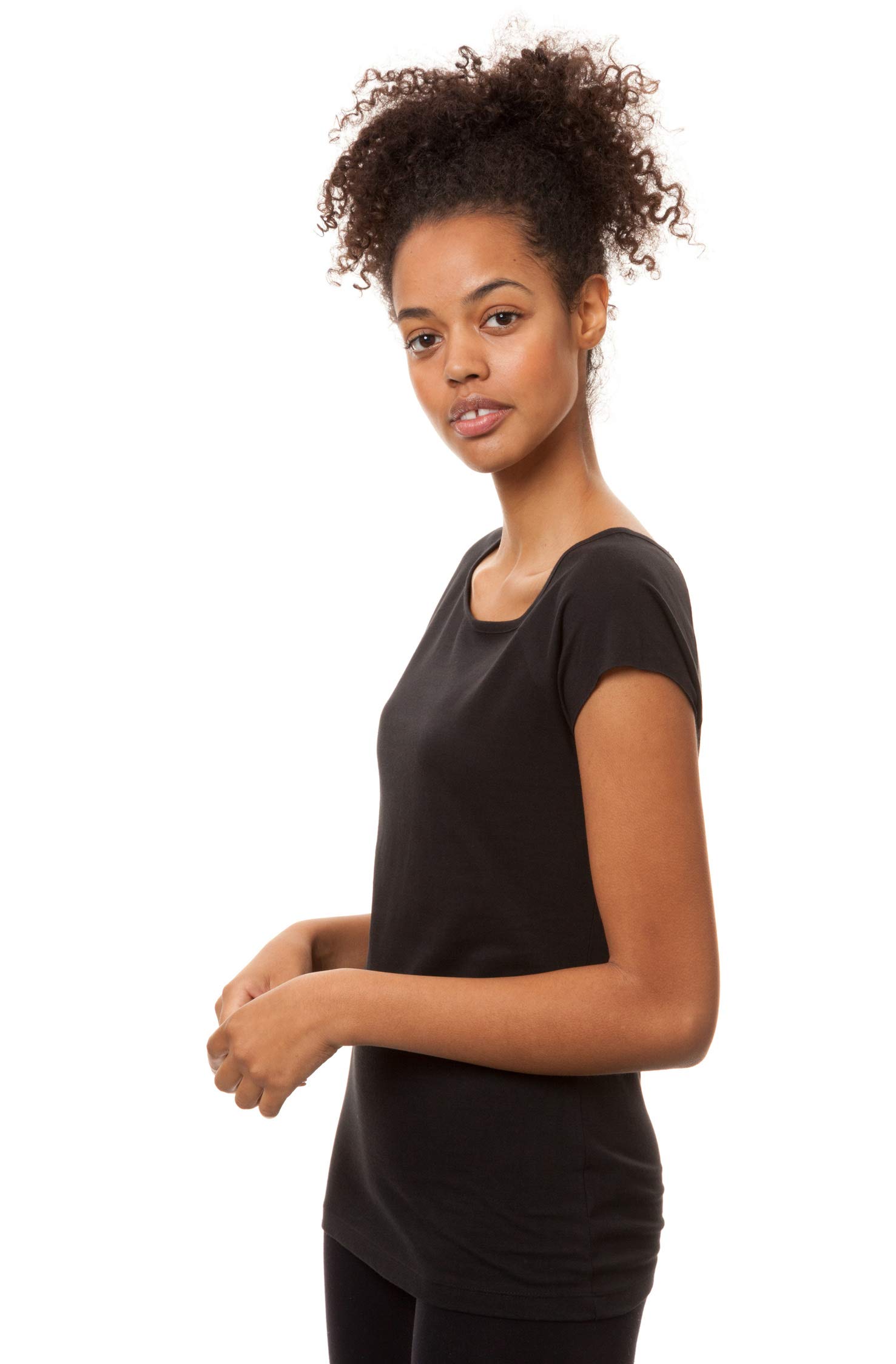 FellHerz Damen T-Shirt 3-er Pack Schwarz aus 100& Biobaumwolle, Nachhaltig, Bio, Fair und Vegan