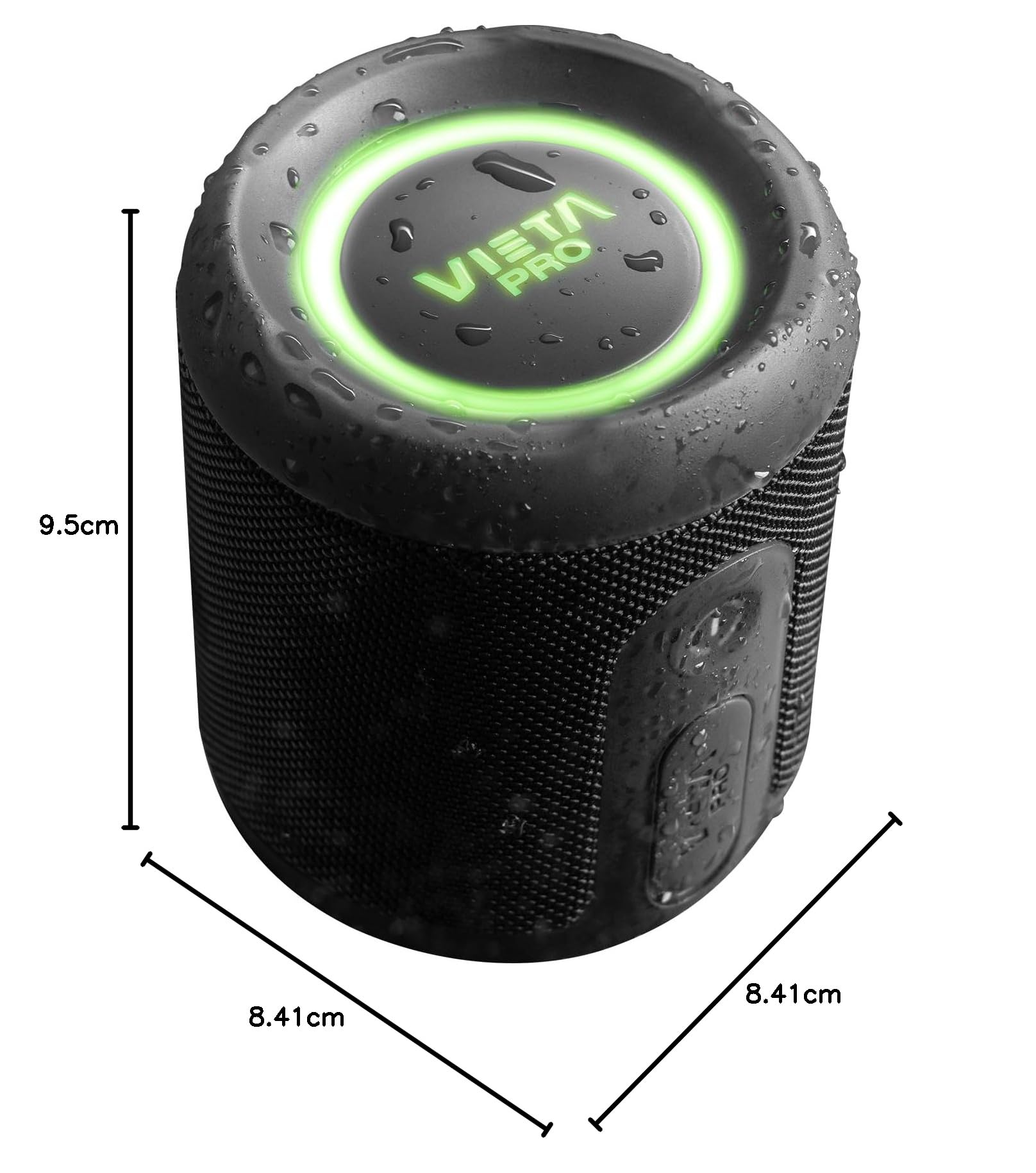 Vieta Pro Altoparlante Bluetooth 5.3, potente 25 W, impermeabile, batteria da 13 ore, microfono, ingresso AUX, USB Type-C, TWS, compatibile con Alexa | Altoparlante portatile Easy 4 Nero