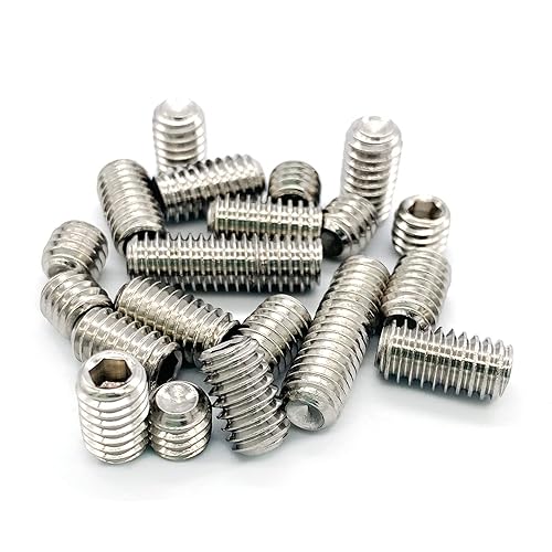 Miniatura 5 de Yoliko Juego de 20 piezas de 516-18 pulgadas, 4 tamaños de rosca, juego de tornillos hexagonales de acero inoxidable 304 con rosca completa,