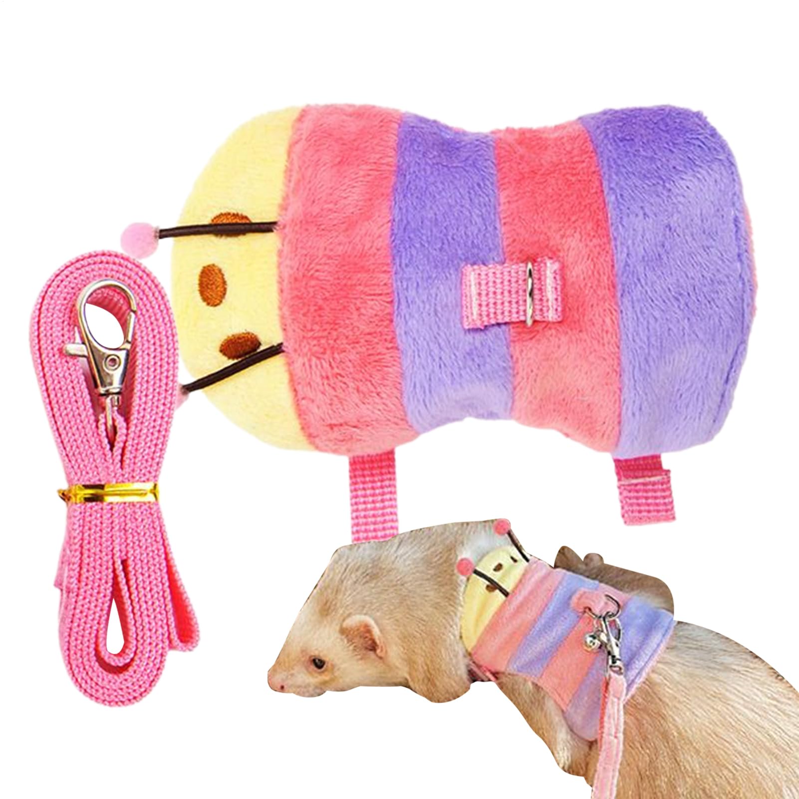Chaleco transpirable para mascotas pequeñas y cuerda de plomo para erizos y gatitos 1