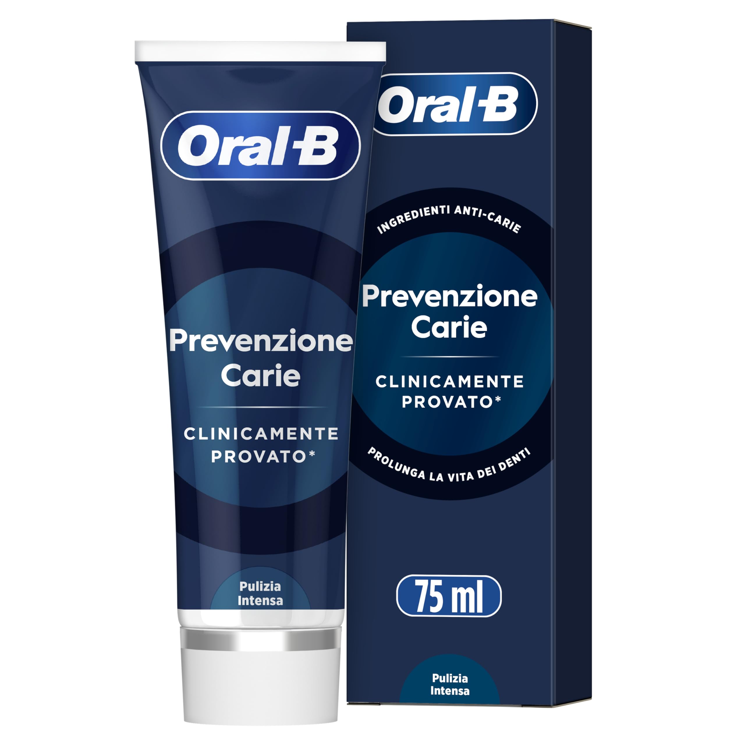 Oral-B Dentifricio Clinical Prevenzione Carie 75ml, Dentifricio, Clinicamente Provato, Pulizia Denti Efficace, Alito Fresco, Pulizia Intensa