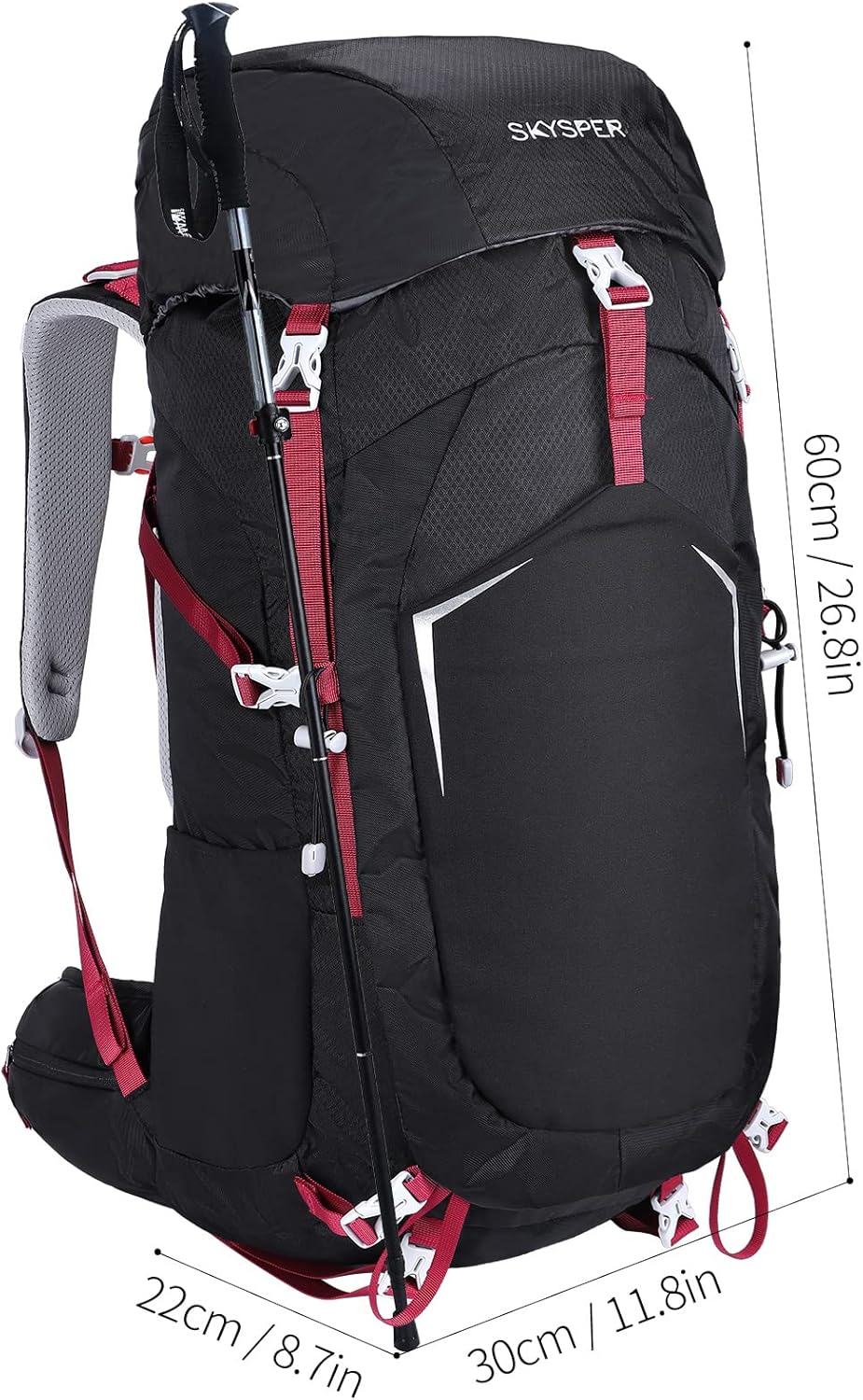SKYSPER Hiking Backpack 50L Waterproof Mountain Climbing Daypack Camping Outdoor Backpacks with Rain Cover for Women Men : Sports & Outdoors