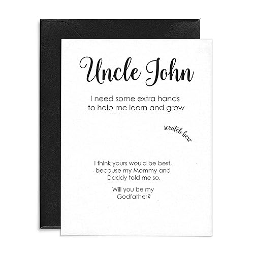 Miniatura 4 de Uncle Godfather Proposal Scratch Off Card, I Need an Extra Set of Hands to Help Me Learn and Grow, First Communion, Will You Be My Godfather