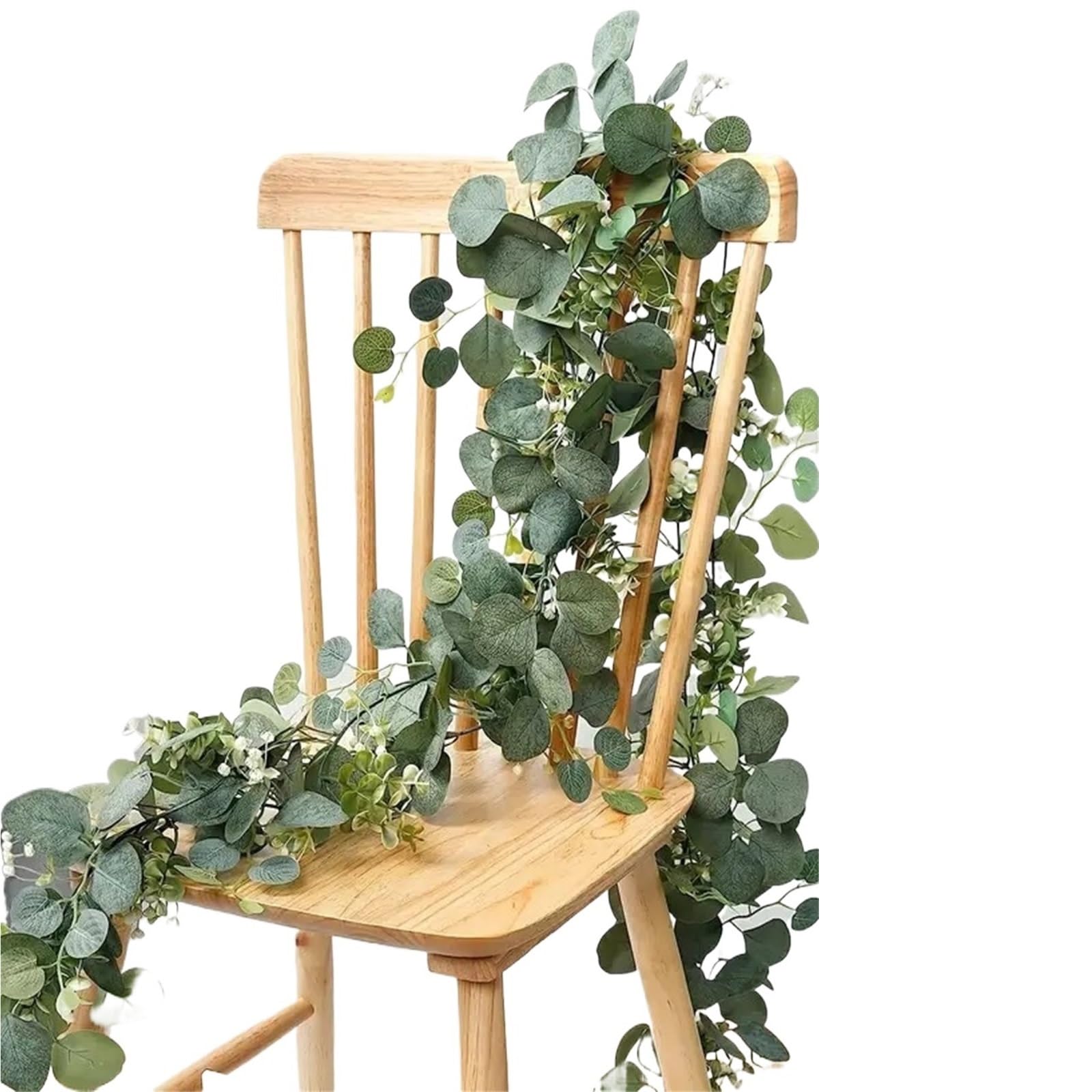 piante finte 1 pz 5.9FT Artificiale Eucalipto Vite Falso Rosa Fiori Gypsophila Ghirlanda for La Cerimonia Nuziale Festa A Casa Mestiere di Arte Runner Decor per decorazione(GRAY)
