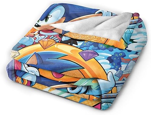 Miniatura 4 de Speedy Gaming - Manta de forro polar para niños, estampado de personaje de erizo azul, ultrasuave y acogedora, manta cálida de invierno, perfecta