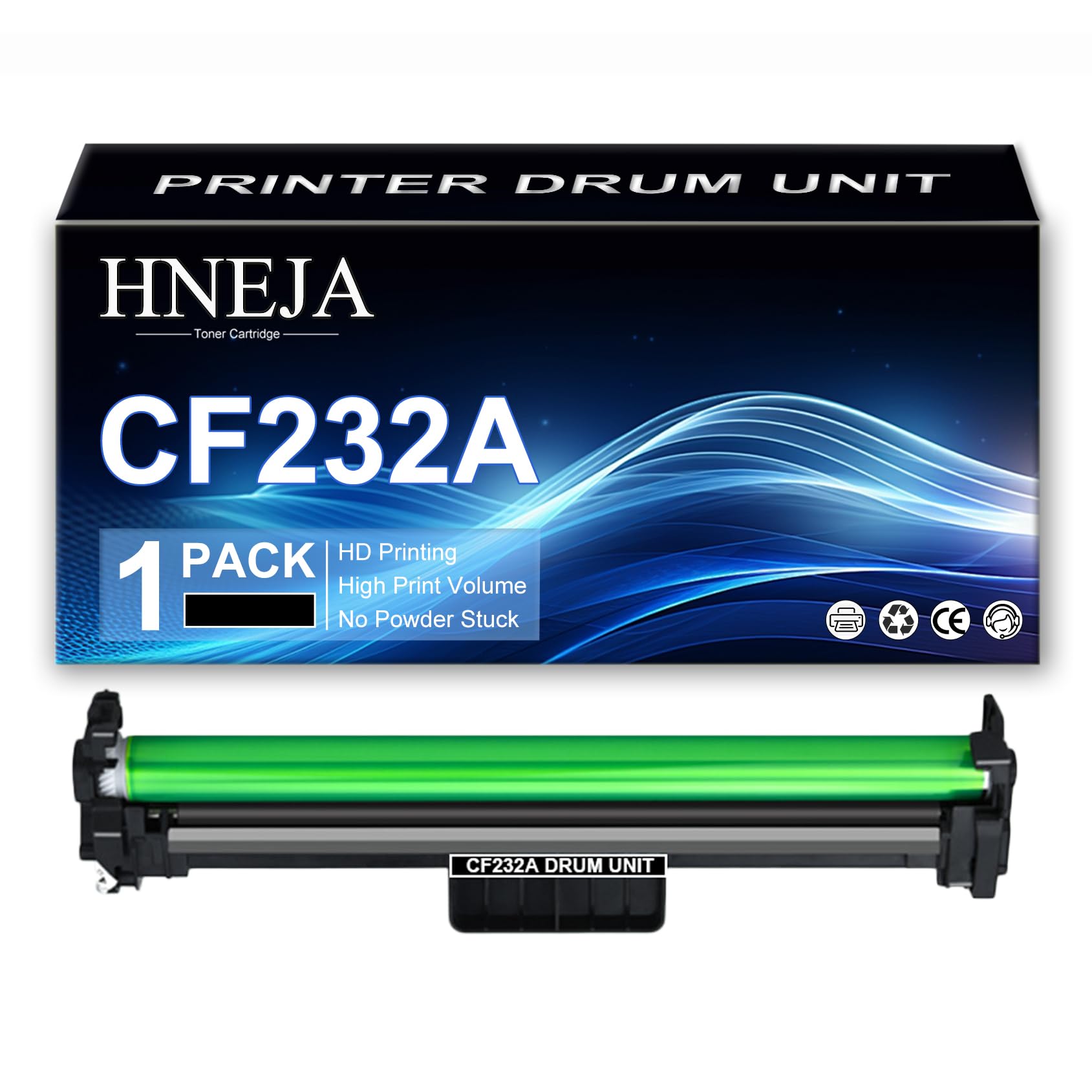 Unità Tamburo CF232A, Unità Imaging 32A Compatibile per HP M118dw M148dw M148fdw M149fdw M206dn M203dw M203dn M227fdw M227sdn M230sdn Stampante | Alta Capacità | 23000 Pagine,Black-1 Pack
