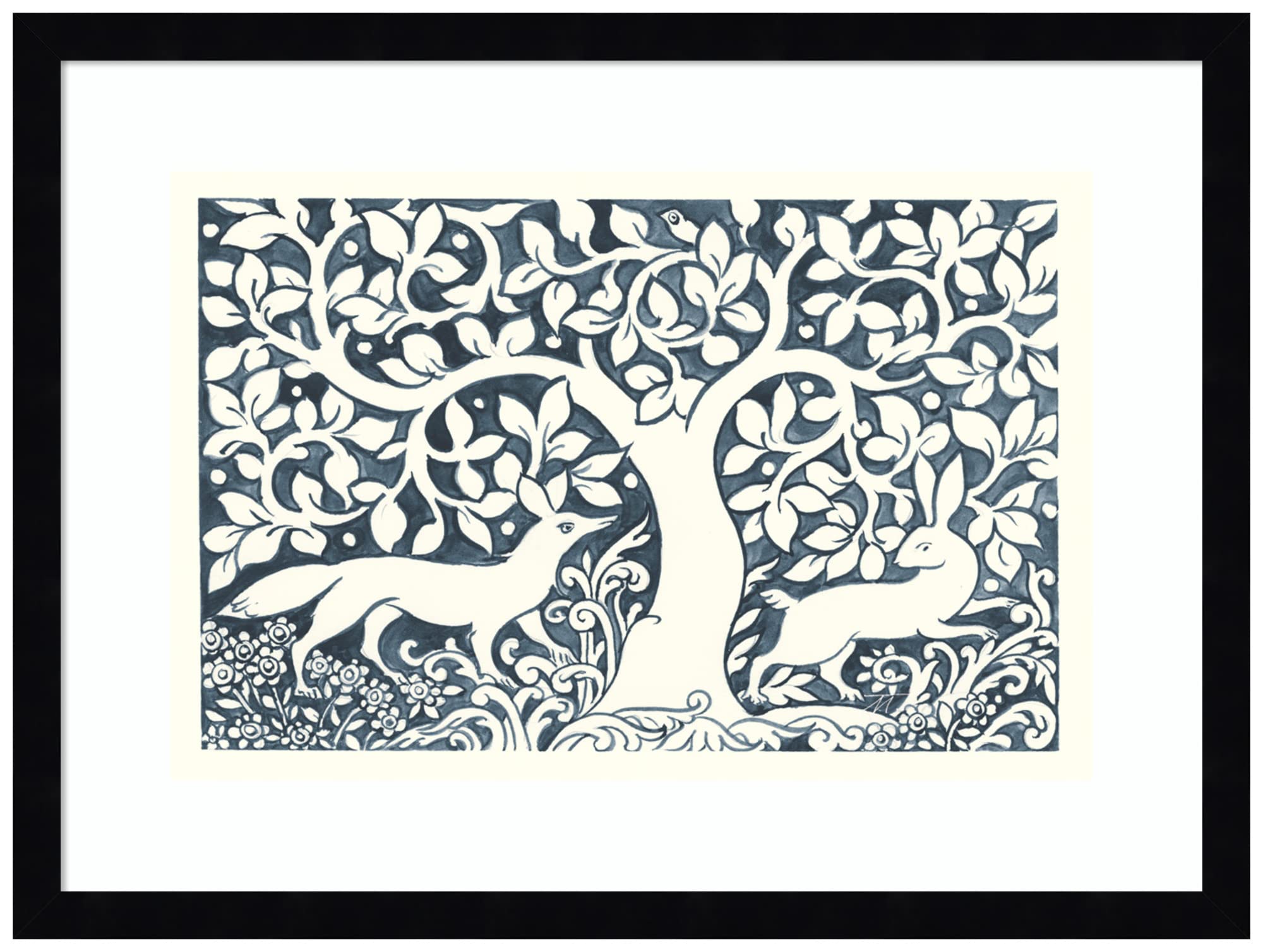 - Amanti Art Framed Wall Art Print 16x21 Forest Life III Fox and Rabbit by Miranda Thomas, Animals Wall Art, Whimsical Decor, Small Poster Painting Artwork for Living Room, Bedroom, Bathroom, Kitchen,