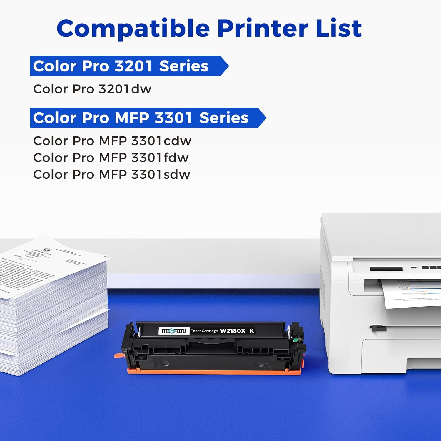 218X Toner Cartridges with Chip | Compatible Replacement for HP 218X W2180X 218A W2180A Work with Pro 3201dw 3301cdw 3301fdw 3301sdw Printer, 1-Pack