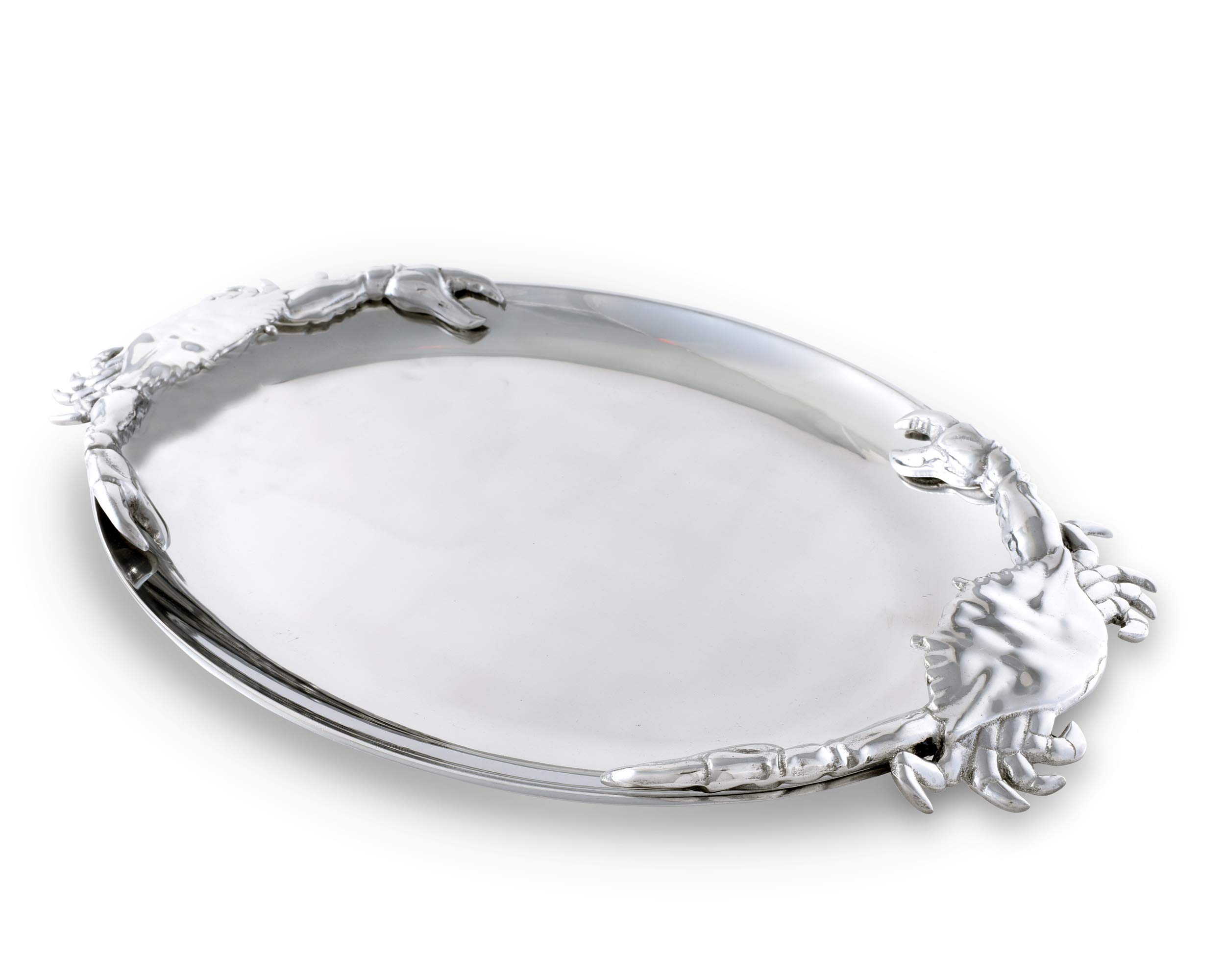 Arthur Court Designs Aluminum Crab Oval Platter Food Serving Bar Costal  Theme Tarnish-Free 20 inch x inch