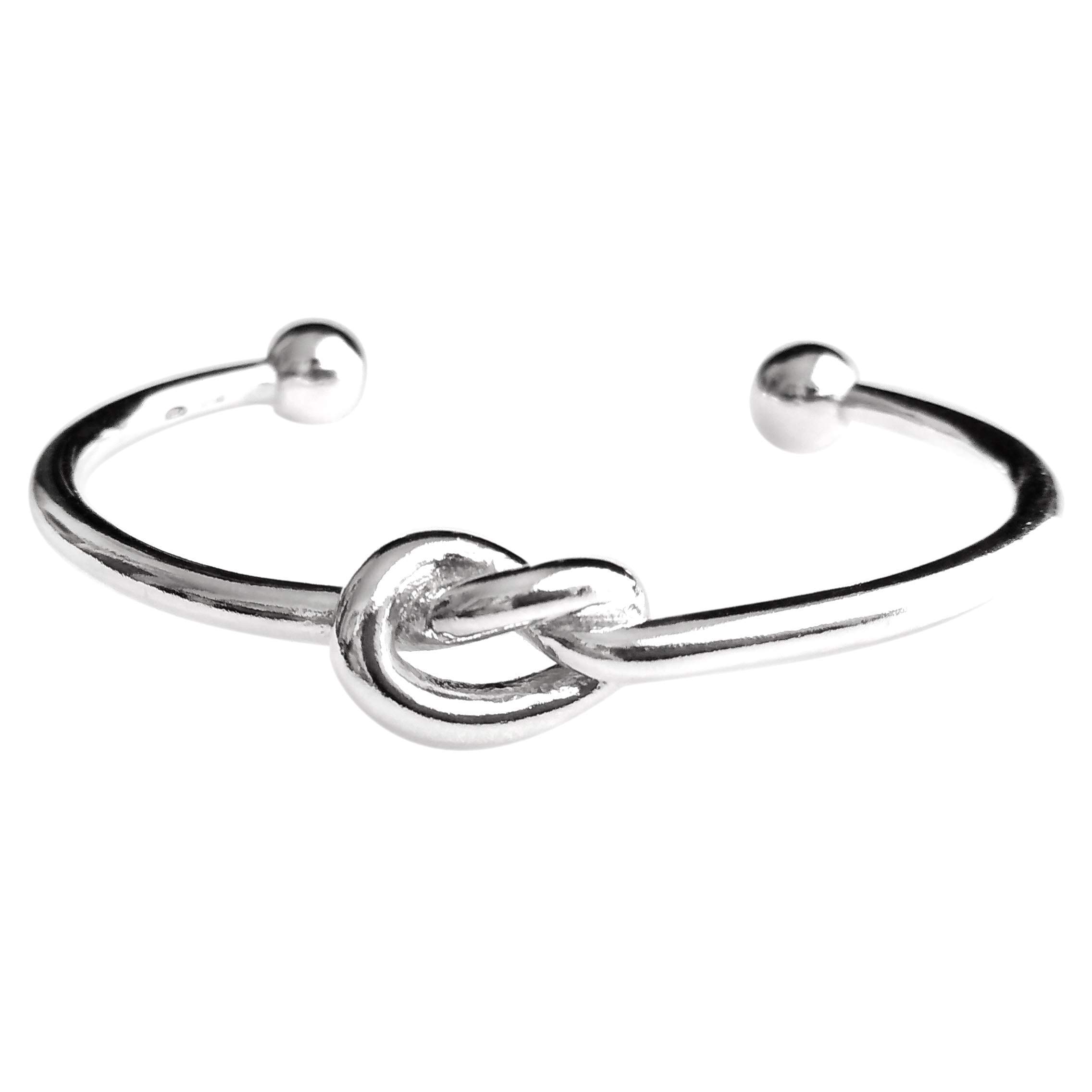 BRACCIALE FILO RIGIDO con NODO in ARGENTO 925 MASSICCIO
