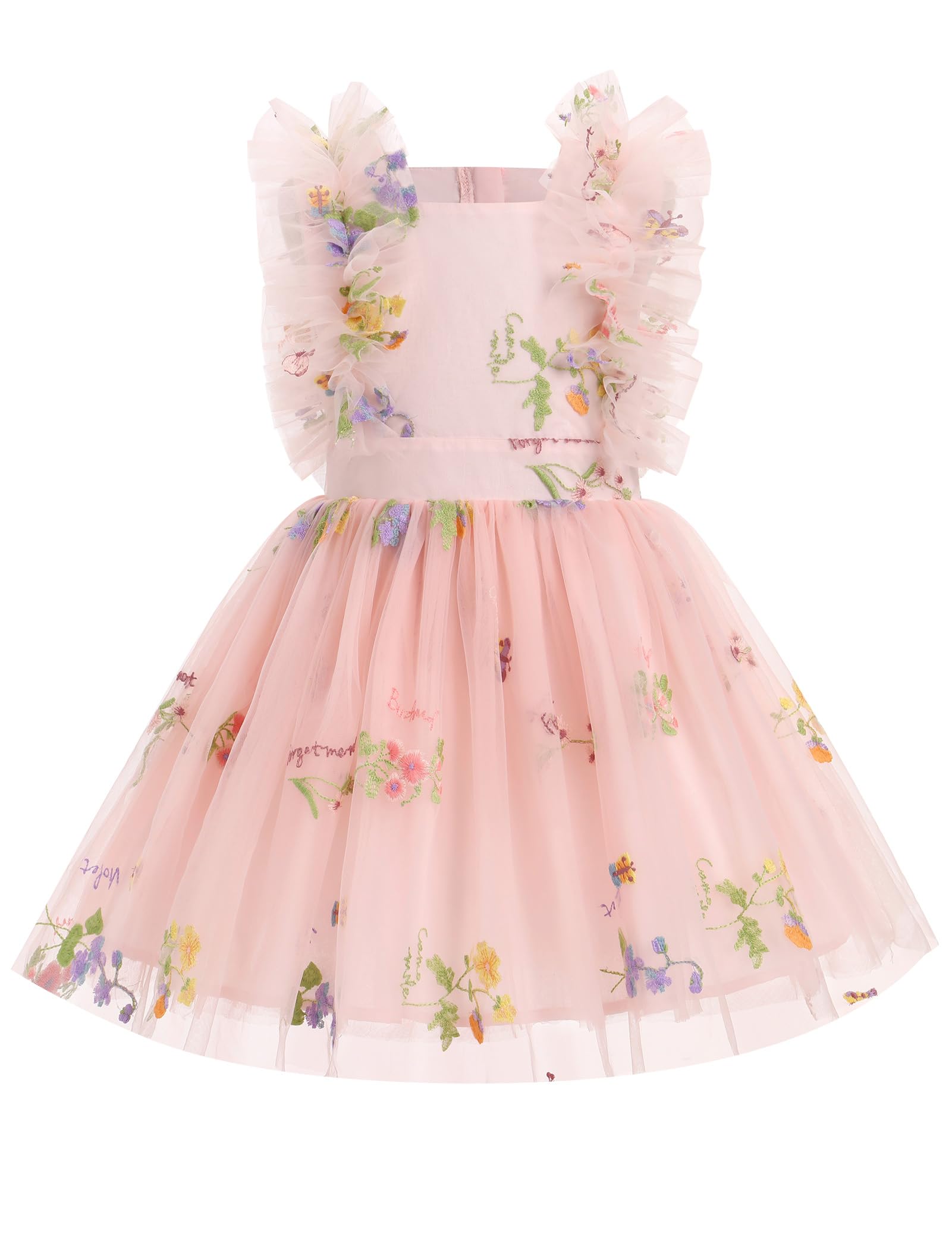 Kids Girls Confetti Birthday Princess Dress Ruffle Sleeve Boho Cake |  Desertcart BAHRAIN