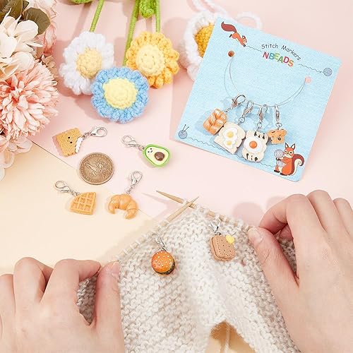 Miniatura 3 de NBEADS 10 marcadores de punto de pan, resina para pastelería, ganchillo, aguacate, colgante de puntada, dijes de puntada, marcador de punto de