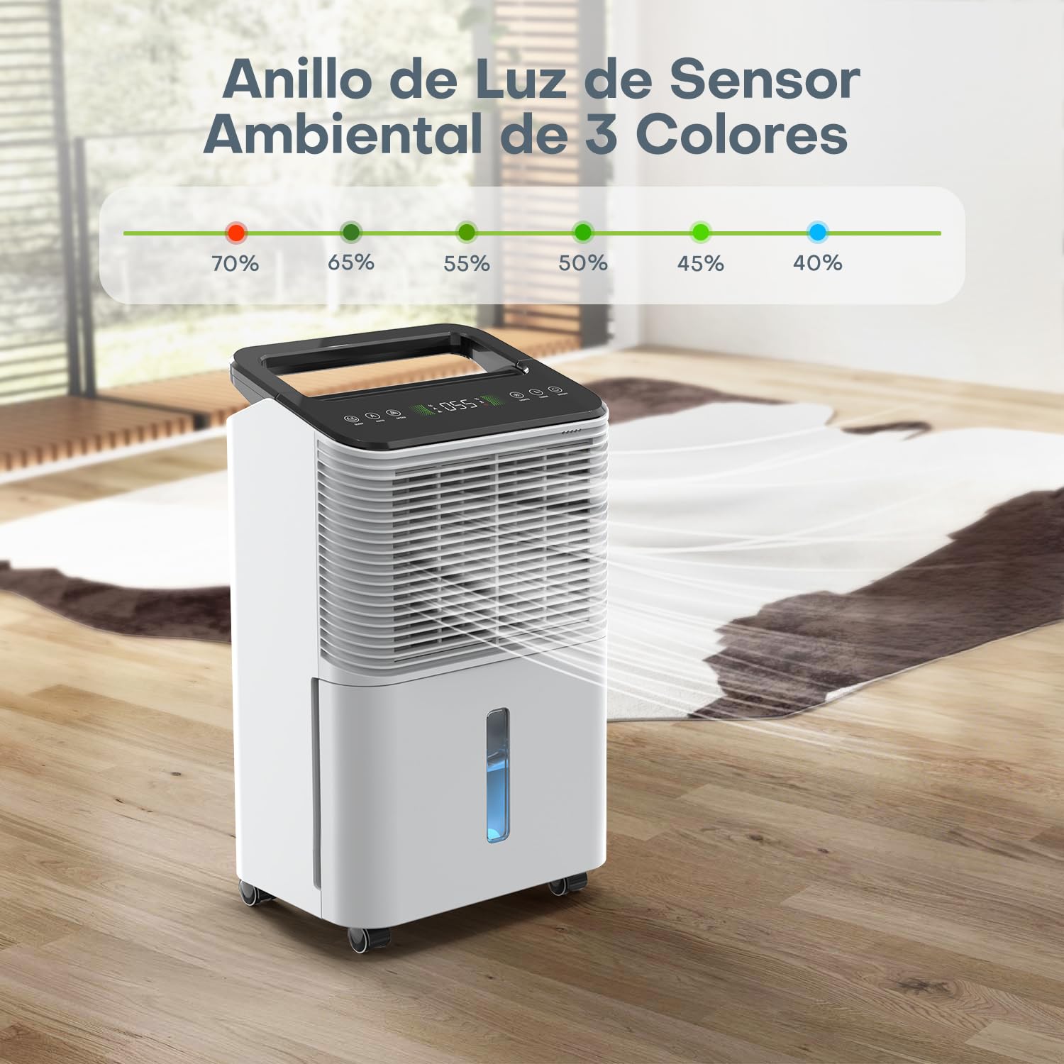 16L/día Deshumidificador, Deshumidificador Silencioso, Control Central Inteligente, Modo AUTO, Indicador de Humedad, 24H Timer, Deshumificadores de Humedad,Más Potente,Más Eficiente