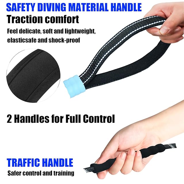 Foto 8 de 8 de Tiesenci Correa 4en1 Resistente NoPull Bungee 1.8m Negro Perros Grandes