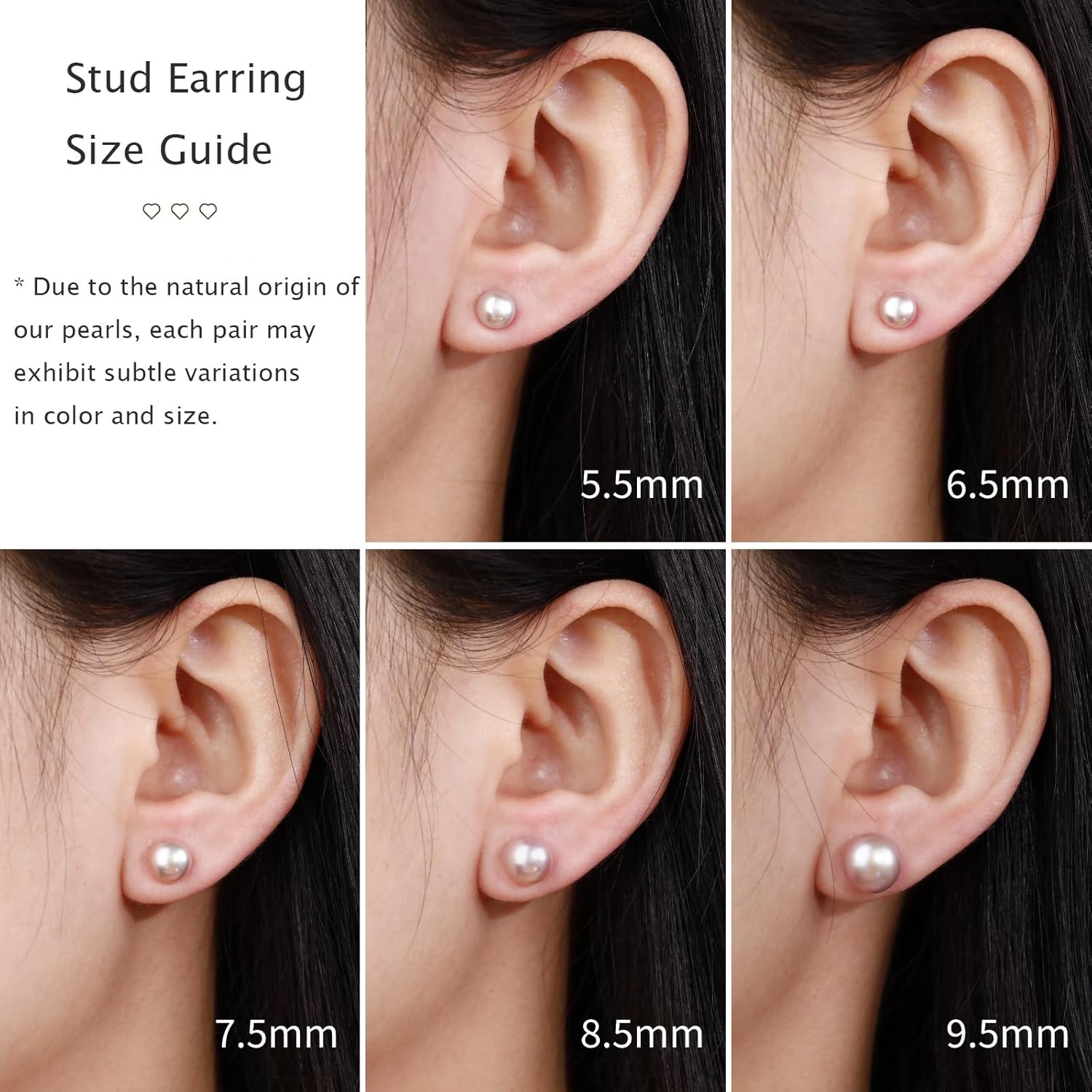 EAMTI Pearl Earrings for Women Trendy 18K Gold Plated Sterling Silver Freshwater Cultured Pearl Stud Earrings Hypoallergenic 5.5-9.5MM - Image 6