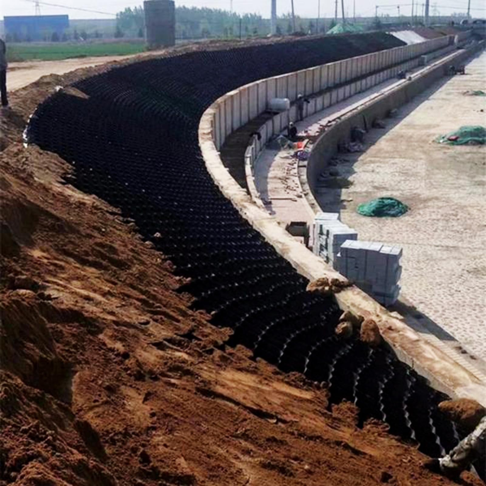 ERRULAN Geo Grid Retaining Wall Gravel Grid 1885 Load Depth Permeable Concrete Pavers Driveways, Gravel Stabilizer Grid, 1/2/3/4/5/6m Wide (Color : WxH, Size : 1x5 m/3.3x16.5 ft)