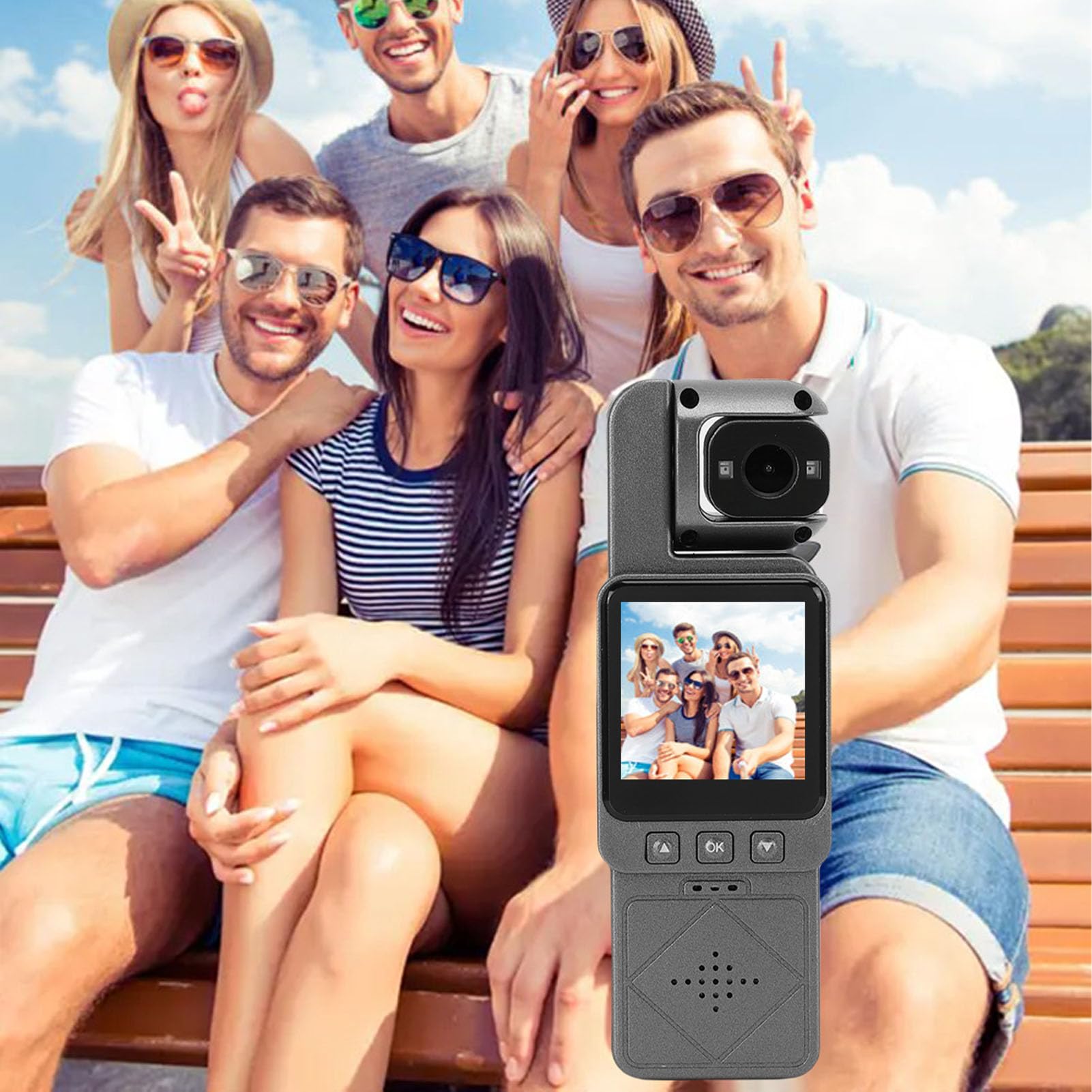Action Camera, Videocamera Tascabile per Ciclismo Videoregistratore per Ciclismo Azione Sportiva Equitazione Motion Cam Dispositivo di Registrazione Vlog HD Portatile (64G)