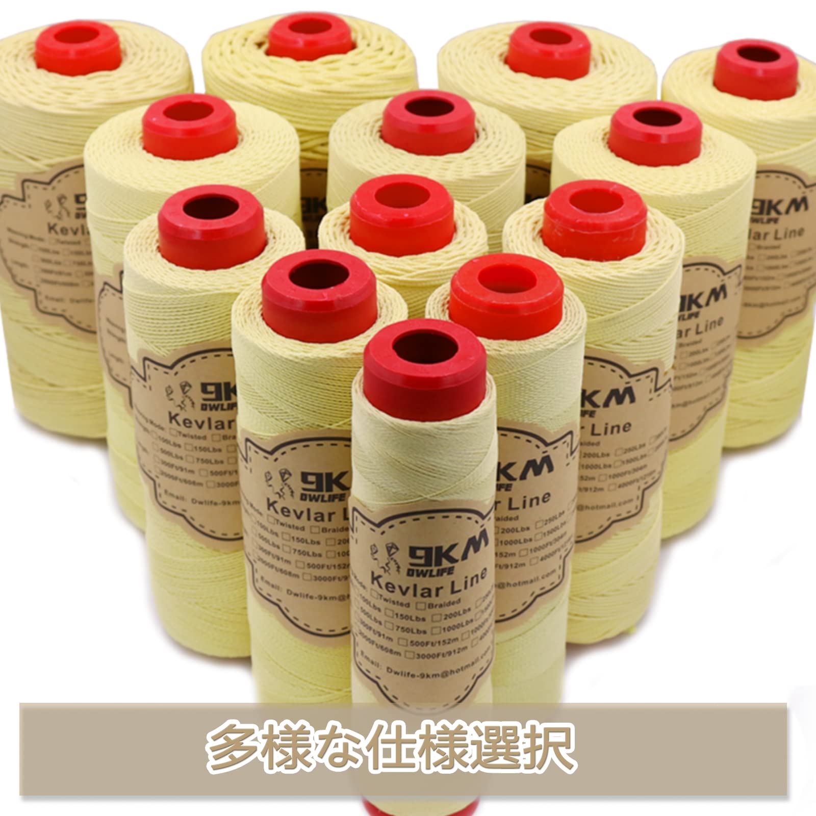 Amazon.co.jp: 9KM DWLIFE ケブラーコード 耐荷重20kg 304M カイト