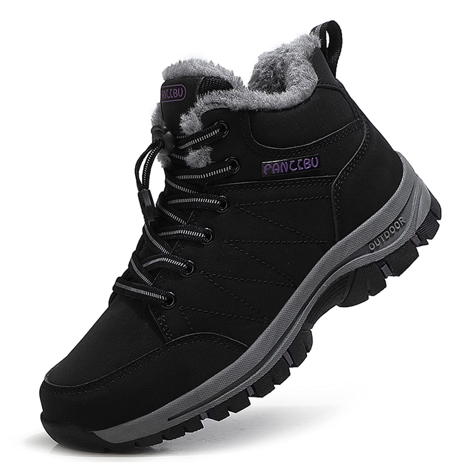 Womens Snow Boots Fur Lined Warm Ankle Boot Waterproof Anti-Slip Winter Outdoor Sports Shoes