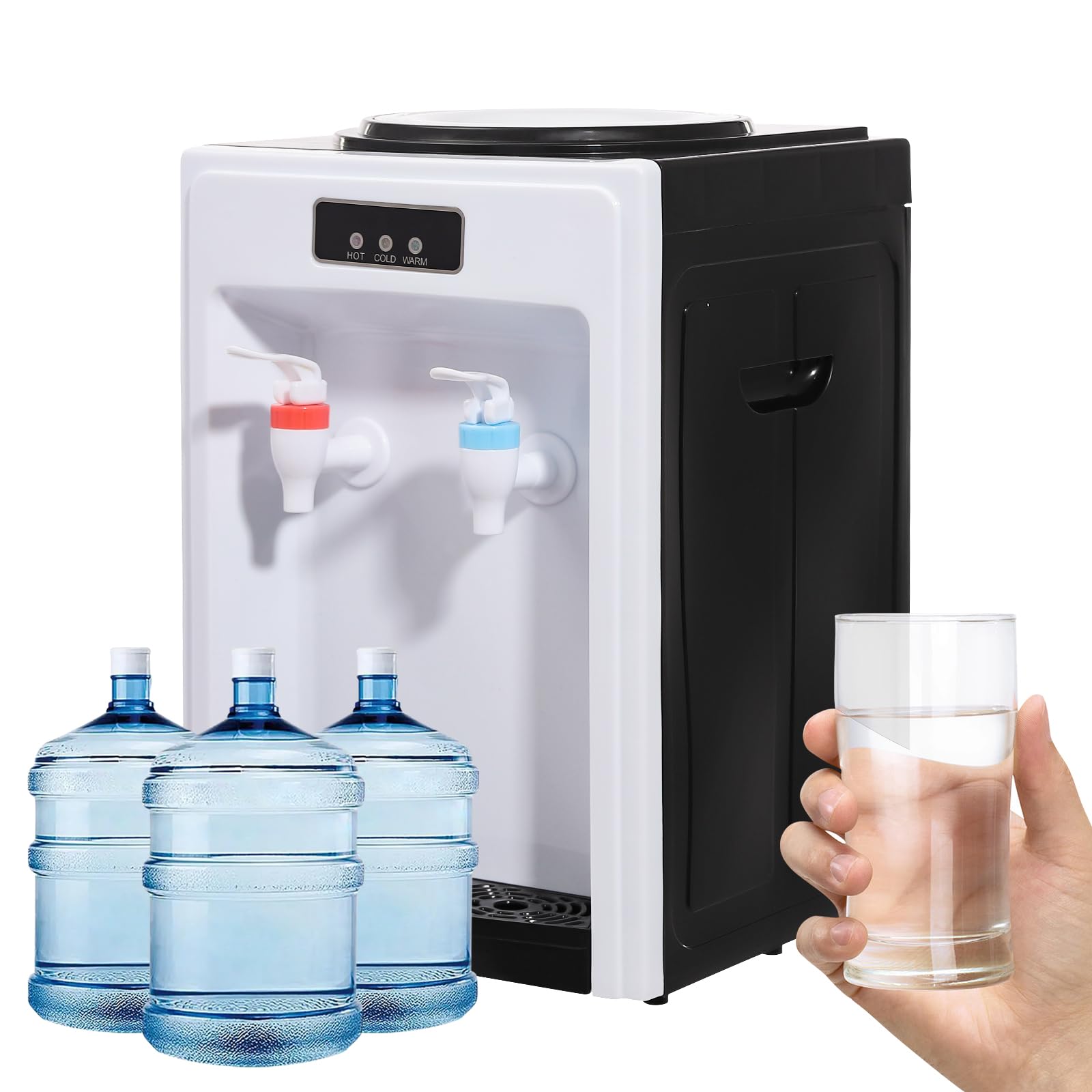 Dispensador de agua caliente eléctrico con doble boquilla, función de calefacción y refrigeración, fuente para oficina, hogar, máquina de bebidas frías y calientes