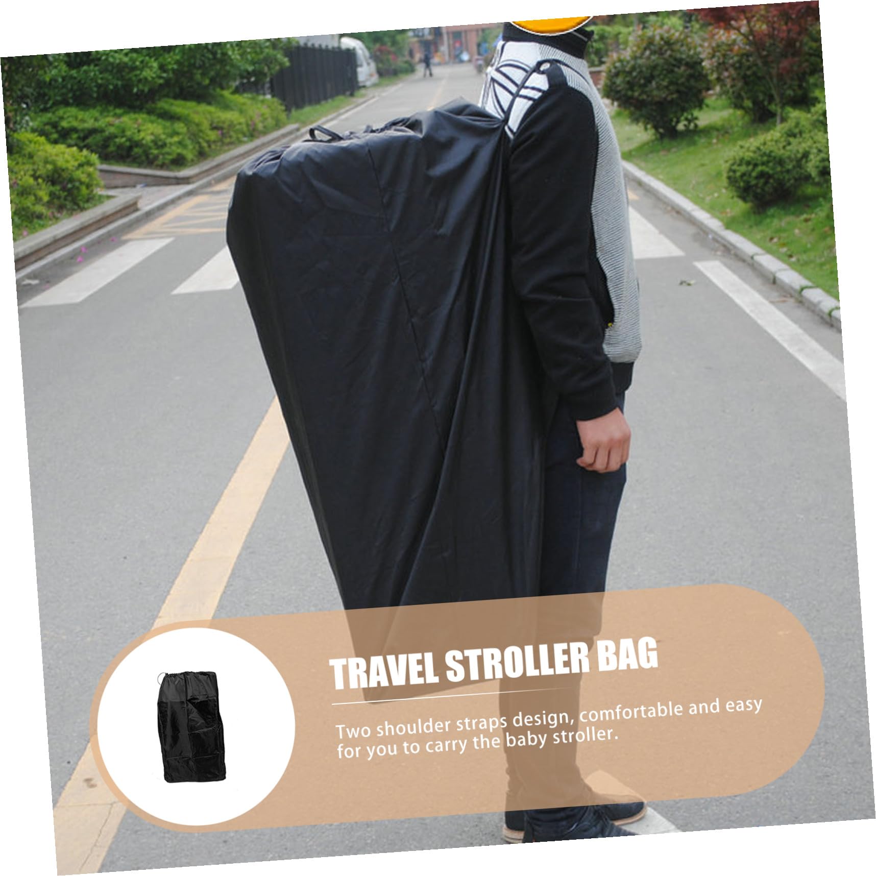 Toyvian Porta Carrozzina Aereo in Nylon, Borsa da Viaggio Chiusura a Coulisse Bloccabile e Due Tracolle per Stoccaggio e Trasporto